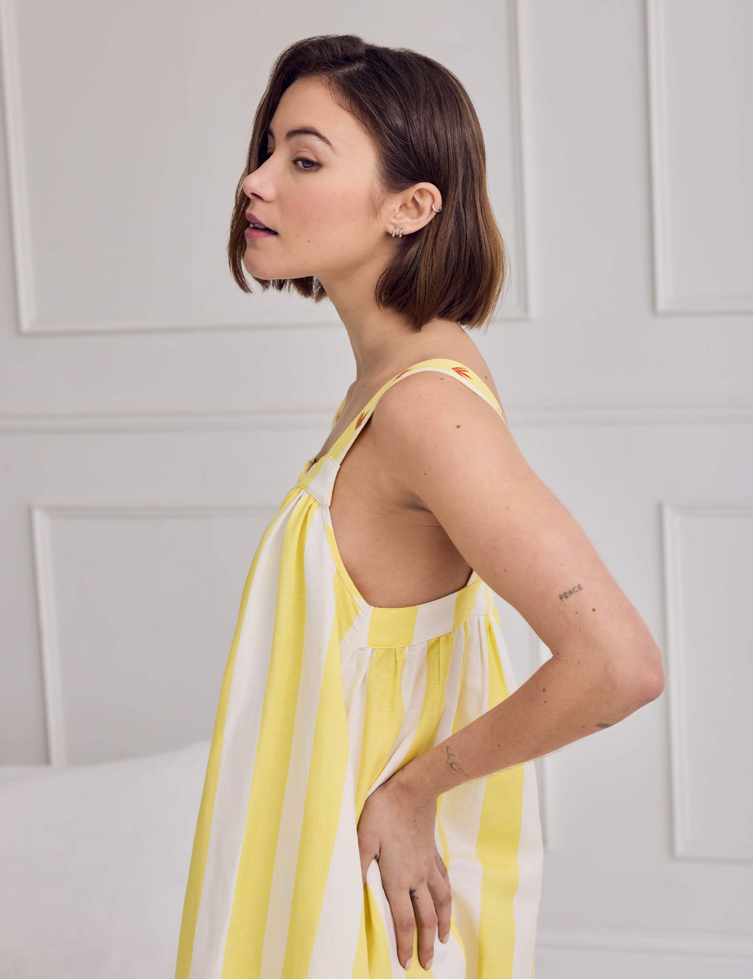 Linen Rich Striped Chemise 5 of 7