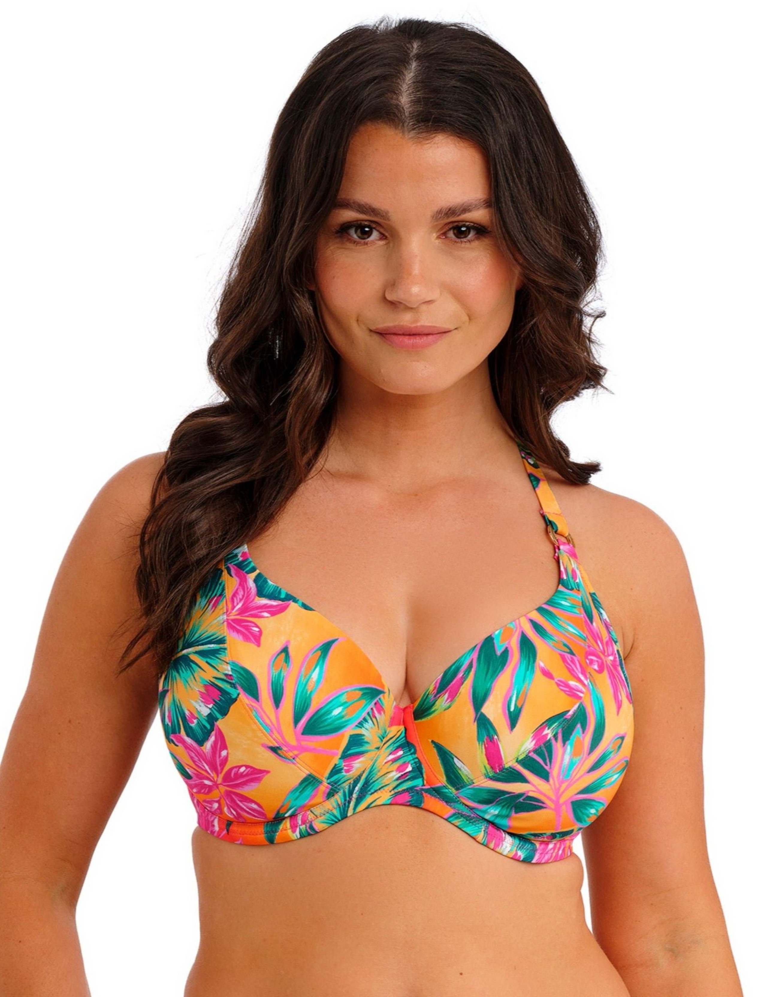 Sunset Reef Leaf Print Wired Halterneck Bikini Top 3 of 4