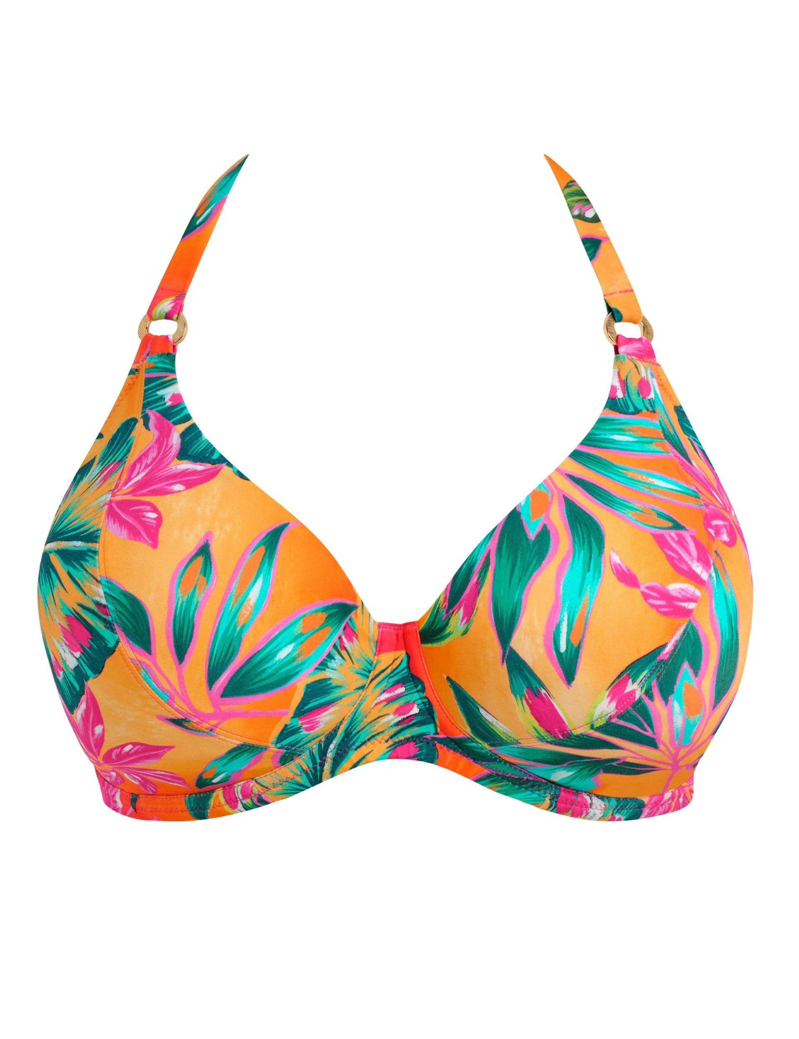 Sunset Reef Leaf Print Wired Halterneck Bikini Top 2 of 4