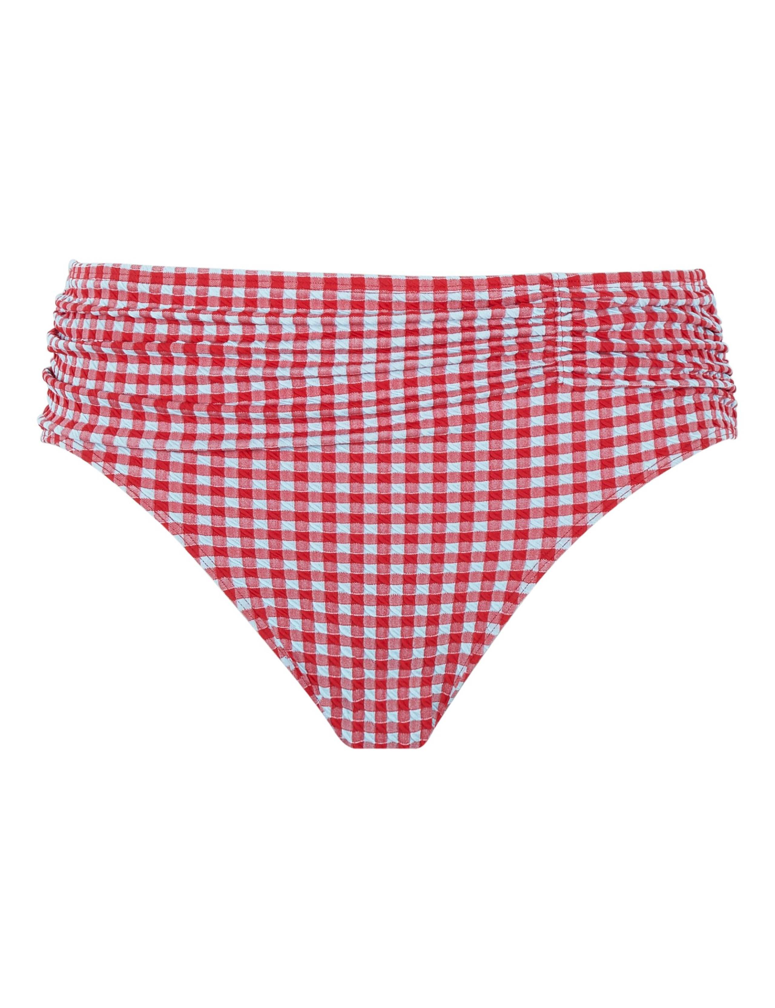 Gingham Textured Ruched Bikini Bottoms 2 of 4