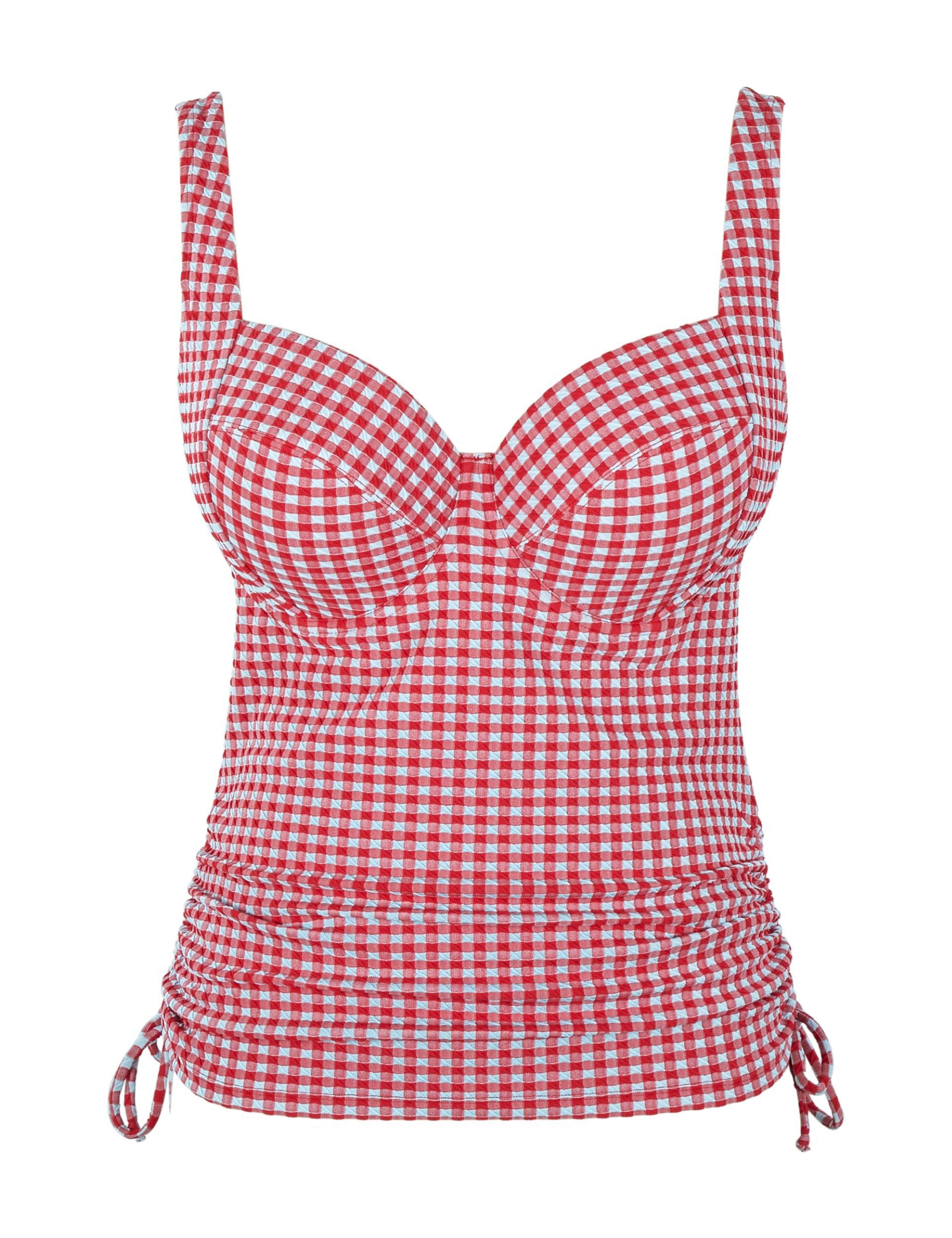 Iris Gingham Wired Tankini Top (D-K) 2 of 4