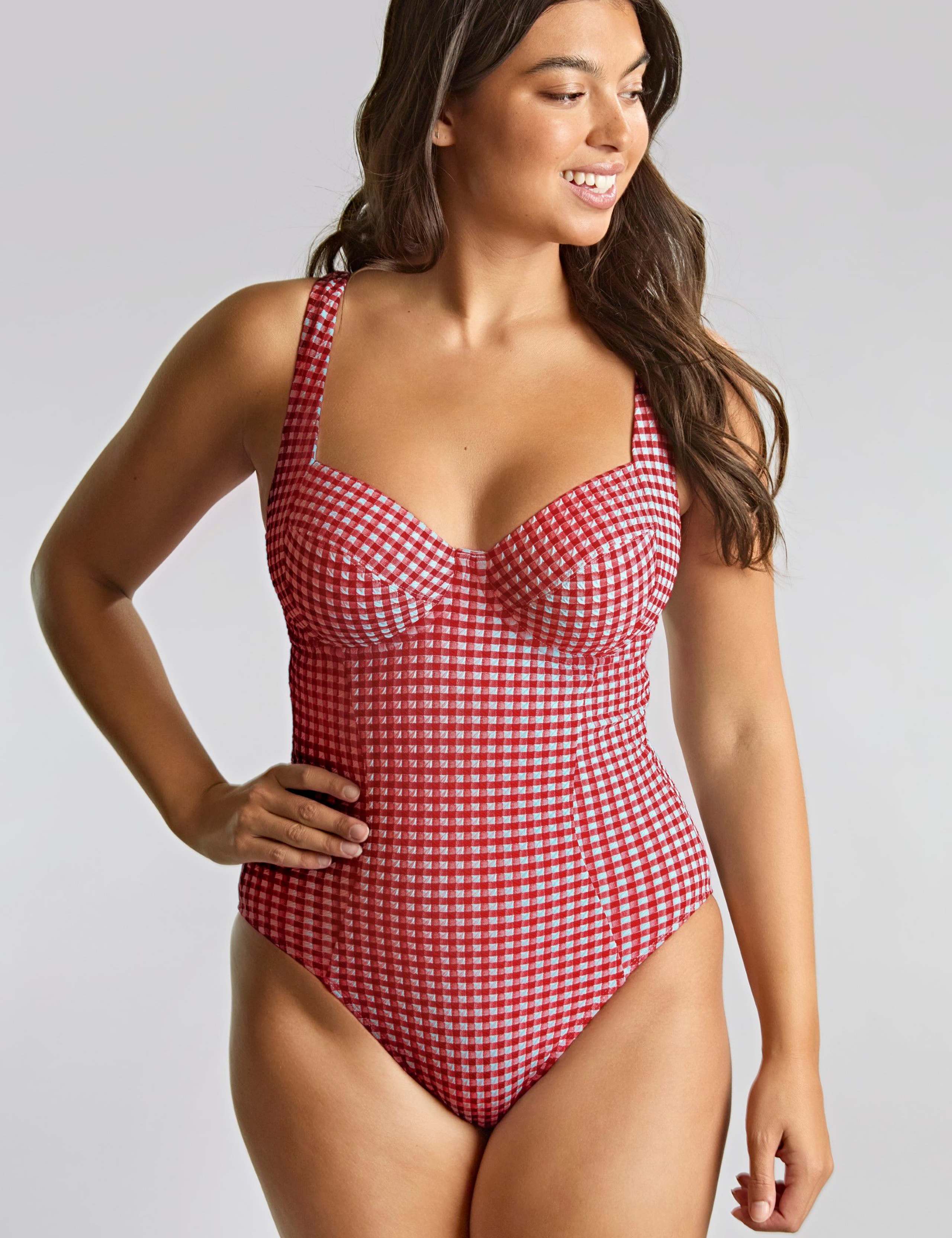 Paloma Gingham Wired Swimsuit D-K 1 of 3