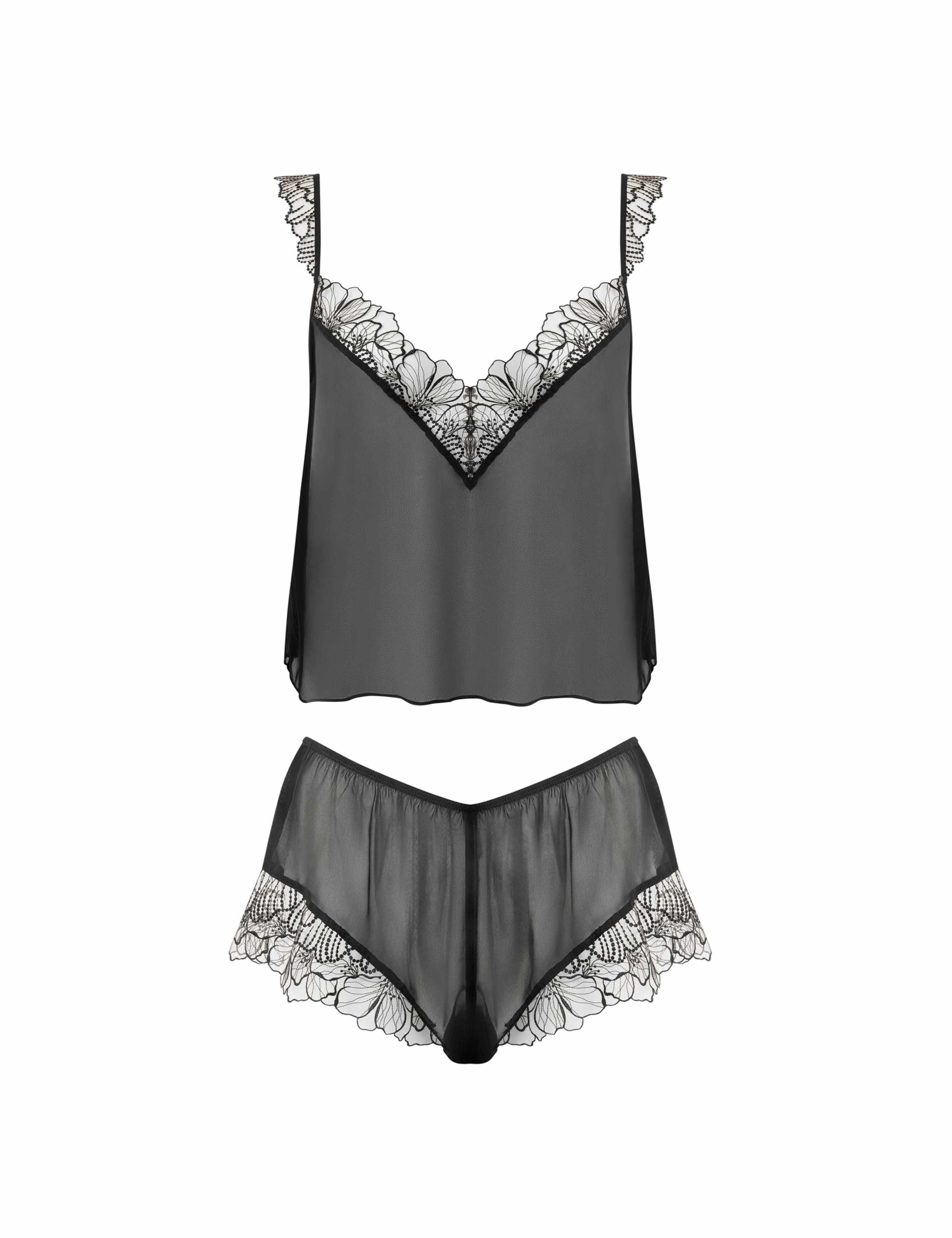 Amarosa Chiffon Embroidery Camisole Short Set 2 of 7