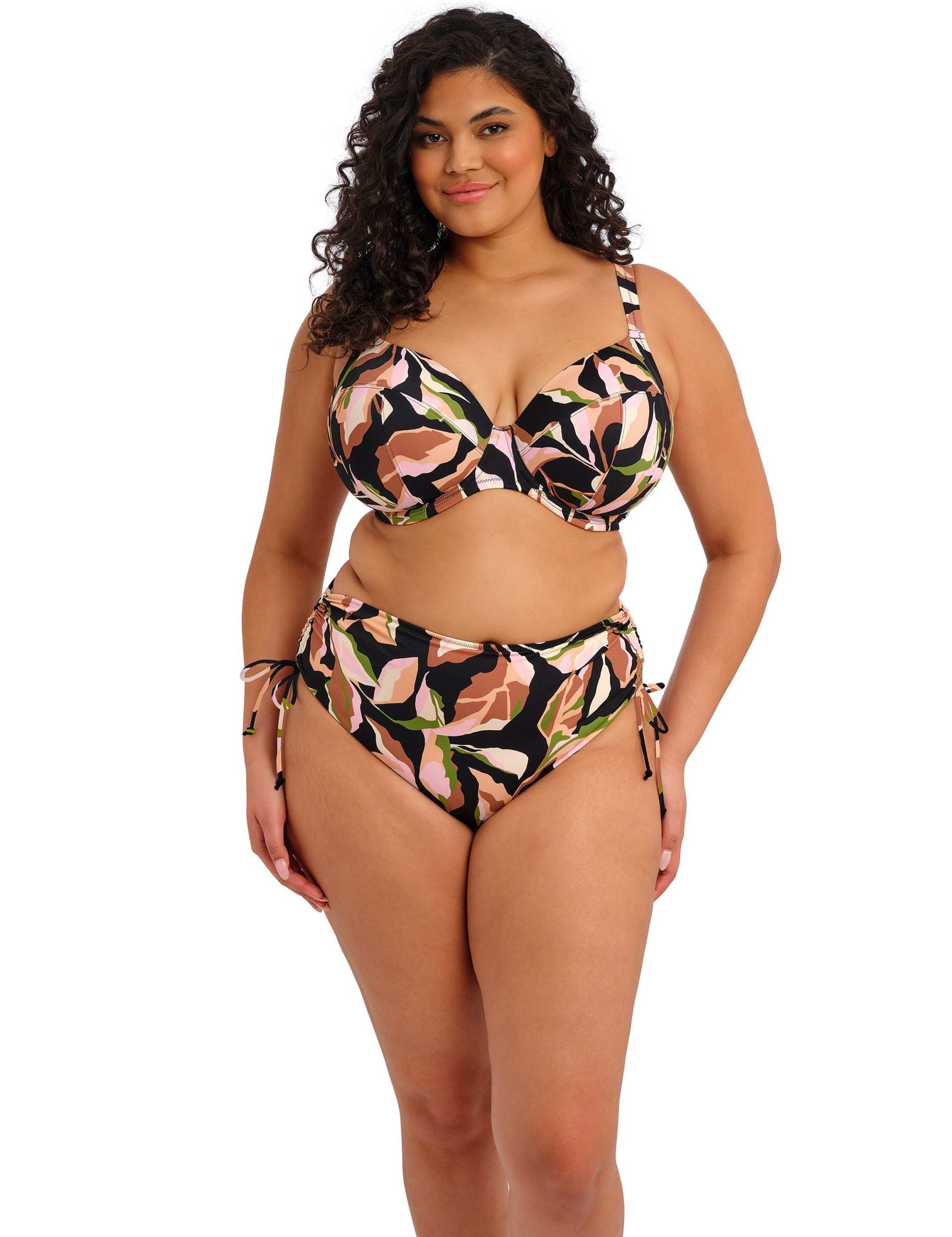 Printed Wired Plunge Bikini Top (E-JJ) 1 of 5