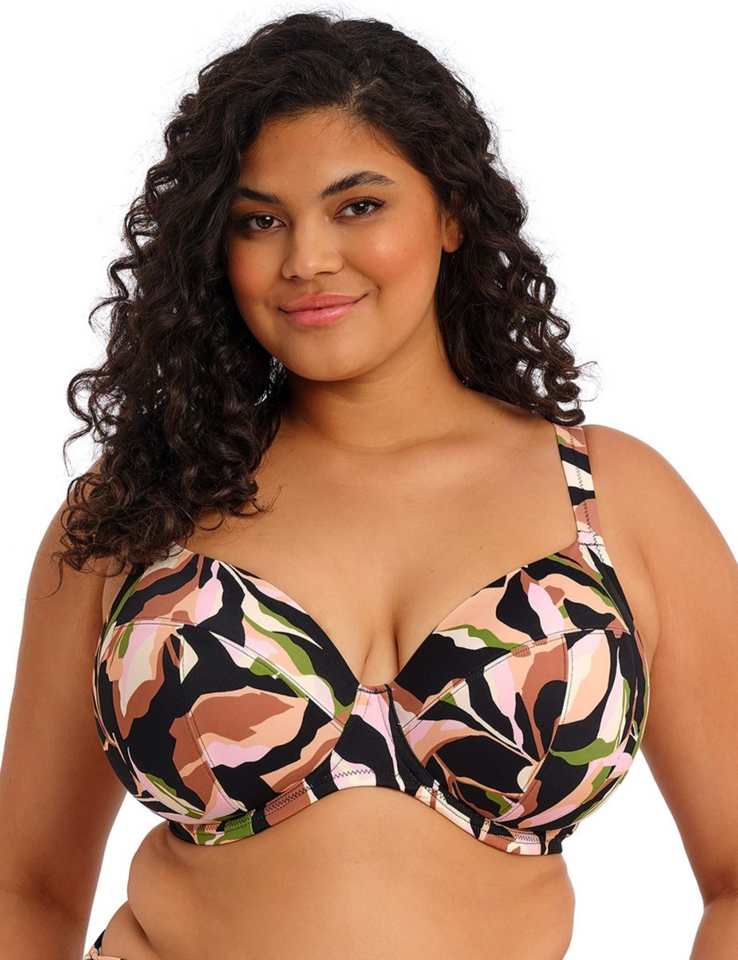 Printed Wired Plunge Bikini Top (E-JJ) 4 of 5