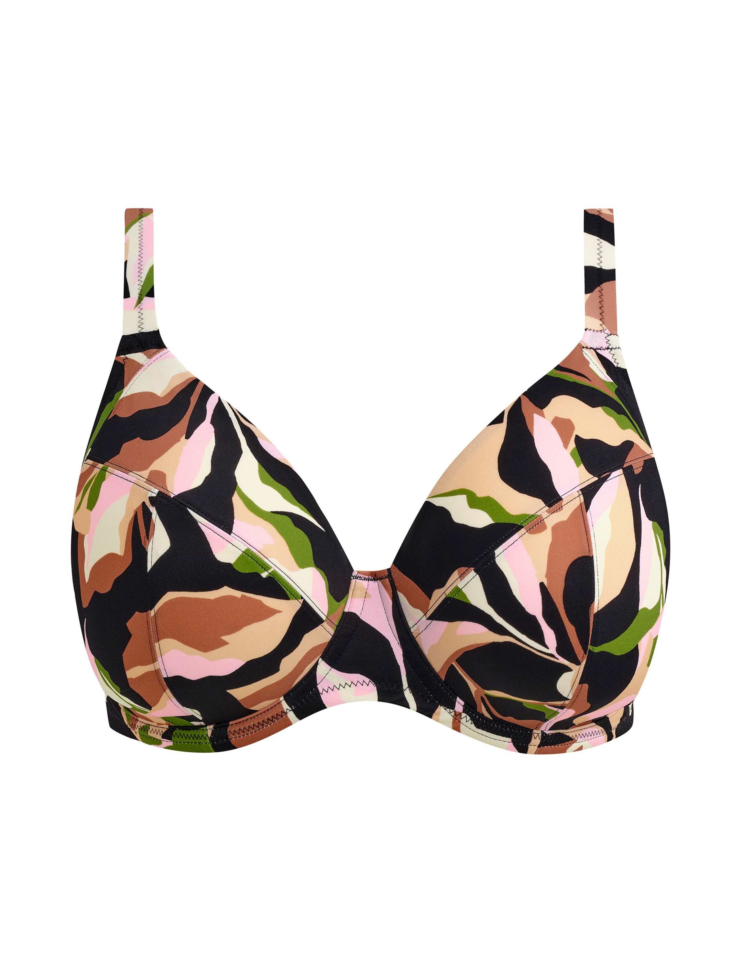 Printed Wired Plunge Bikini Top (E-JJ) 2 of 5