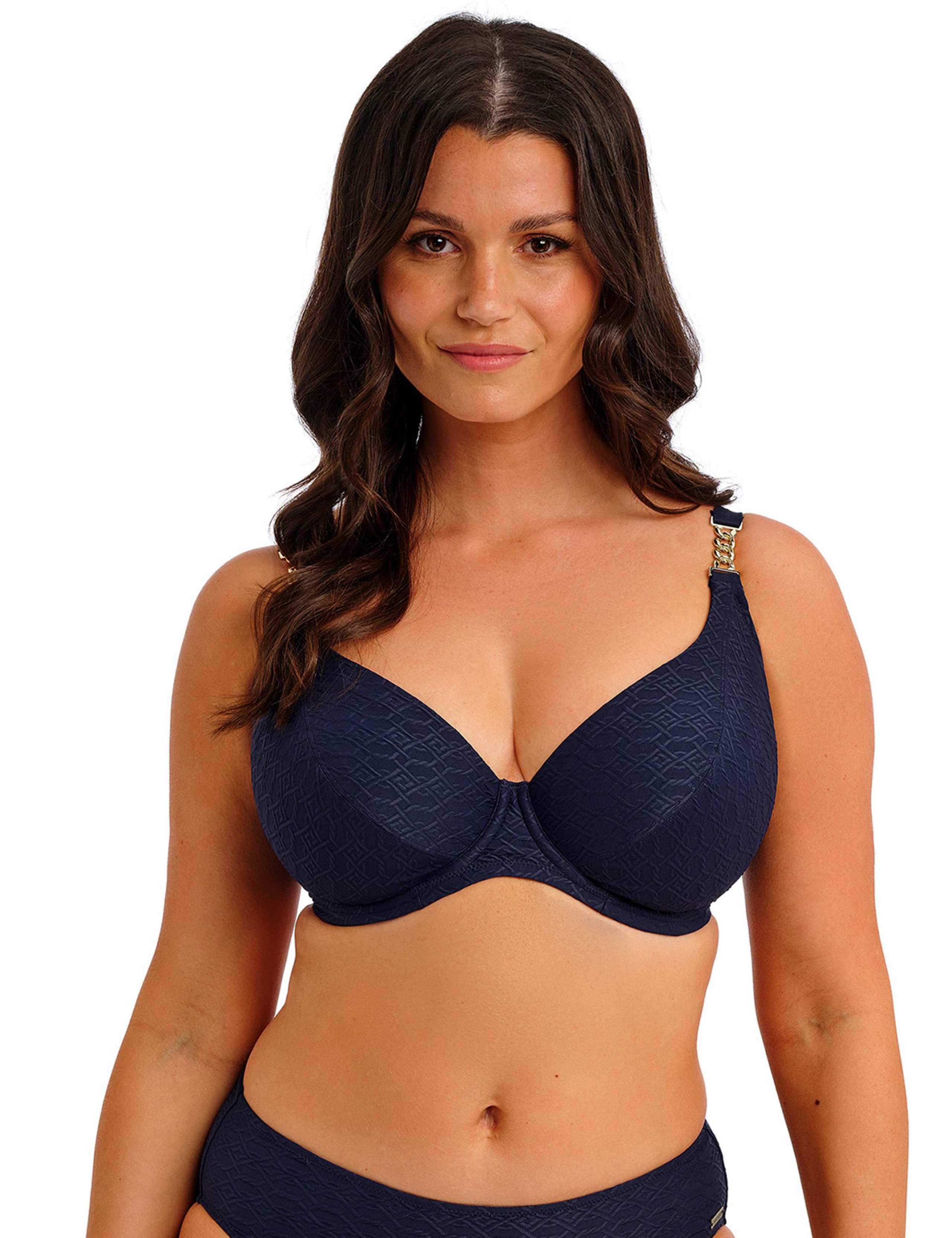 Azores Textured Wired Plunge Bikini Top (D-H) 3 of 6