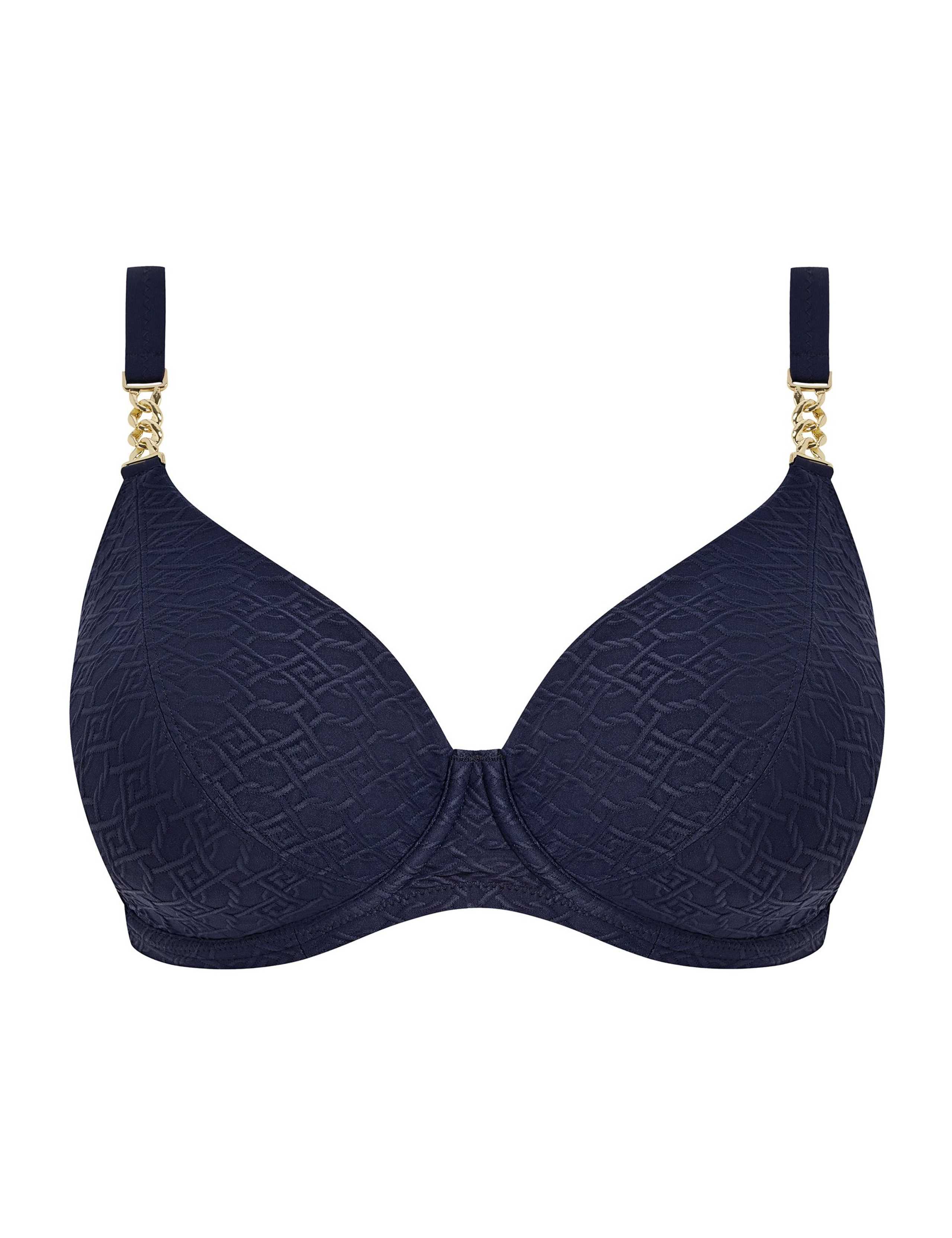 Azores Textured Wired Plunge Bikini Top (D-H) 2 of 6