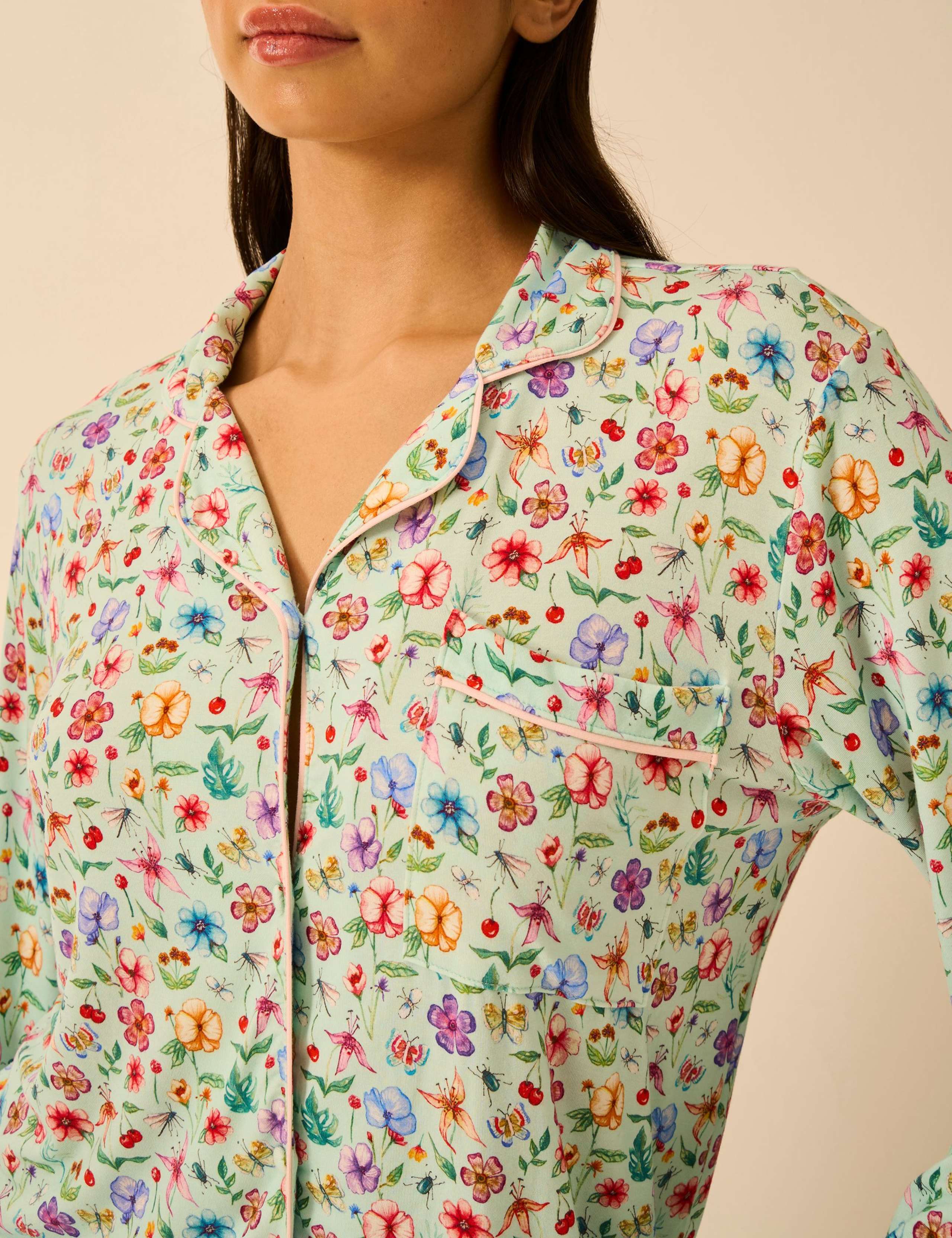 Modal Rich Floral Revere Pyjama Set 3 of 5