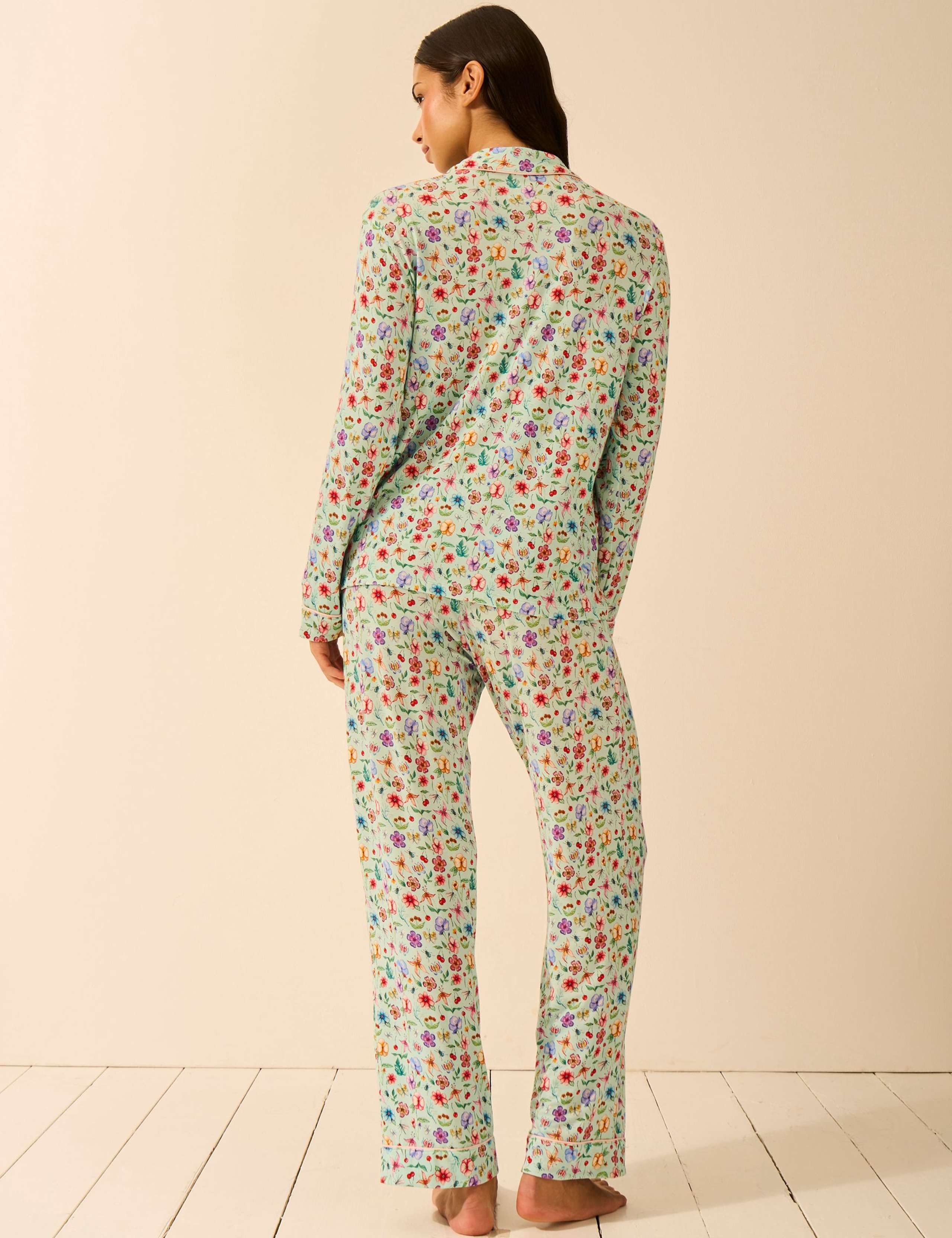 Modal Rich Floral Revere Pyjama Set 5 of 5