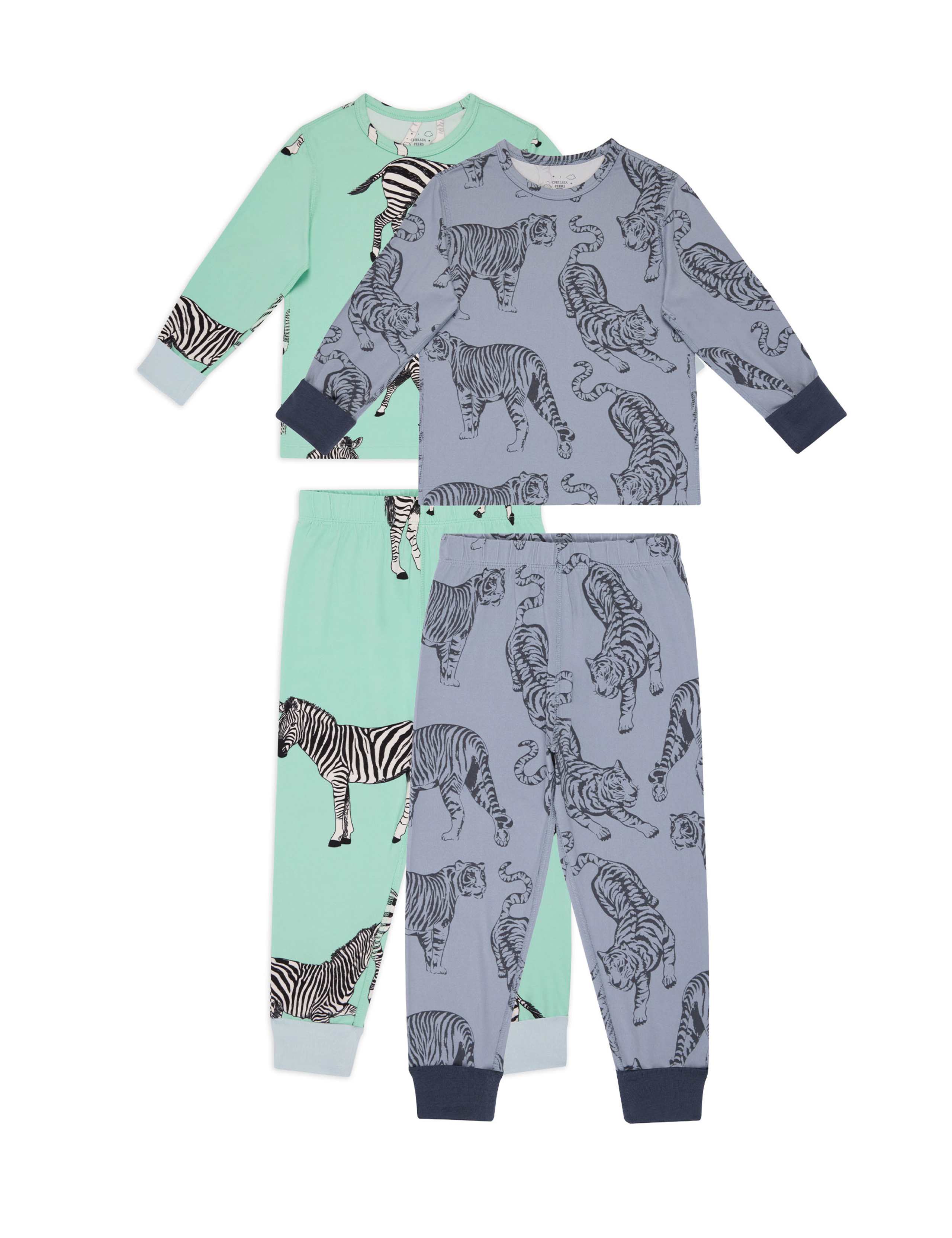 2 Pack Animal Print Pyjama Sets (1-12 Yrs) 1 of 6