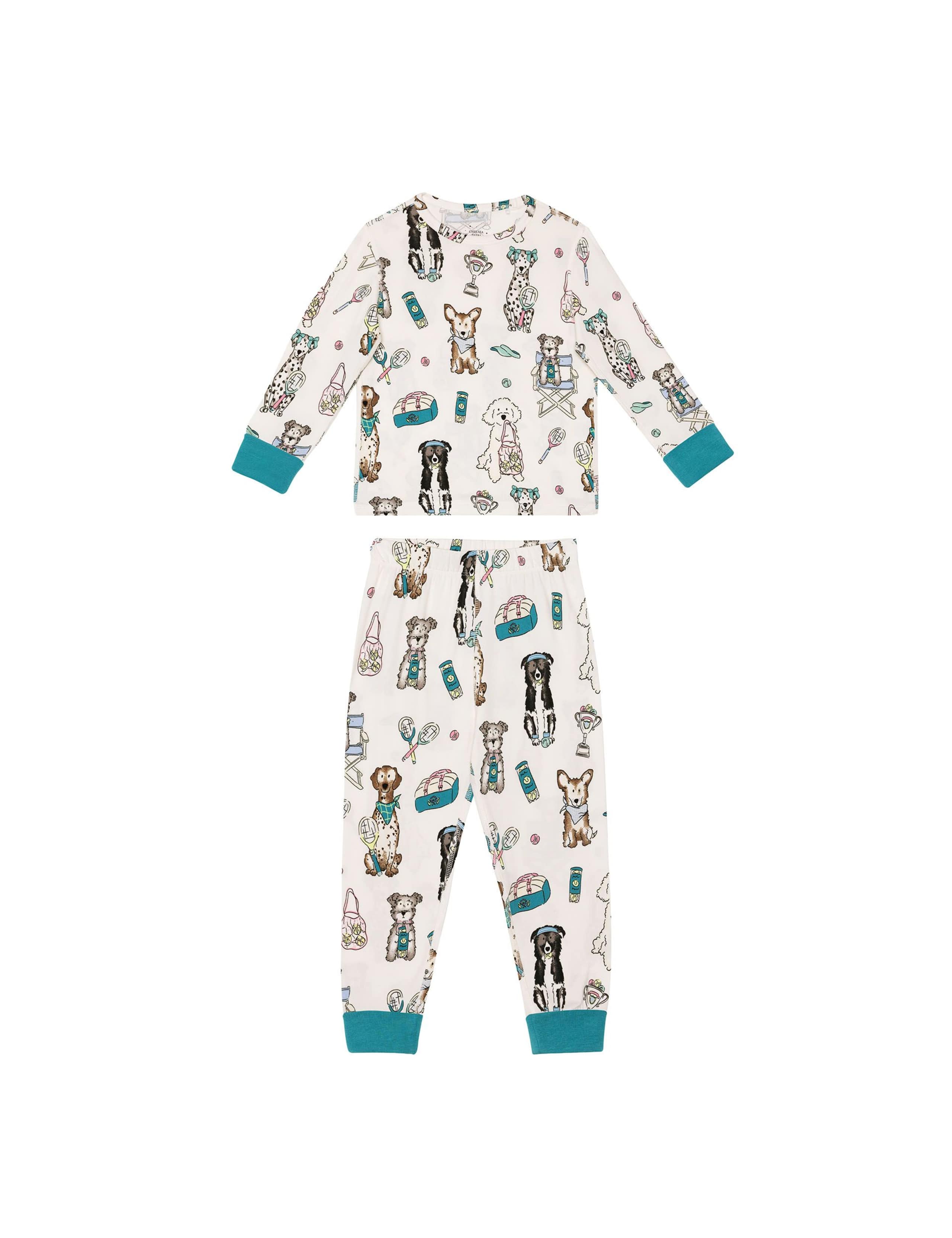 Kids Two Pack Dog Print Crew Neck Pyjama Set 4 of 6
