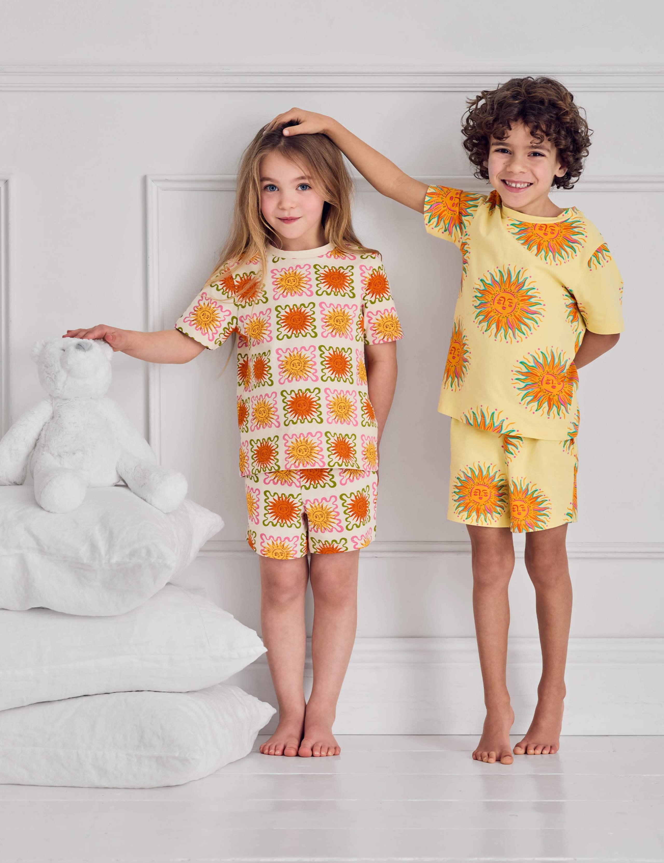 Kids Two Pack Sunshine Print Short Pyjama Set 5 of 9