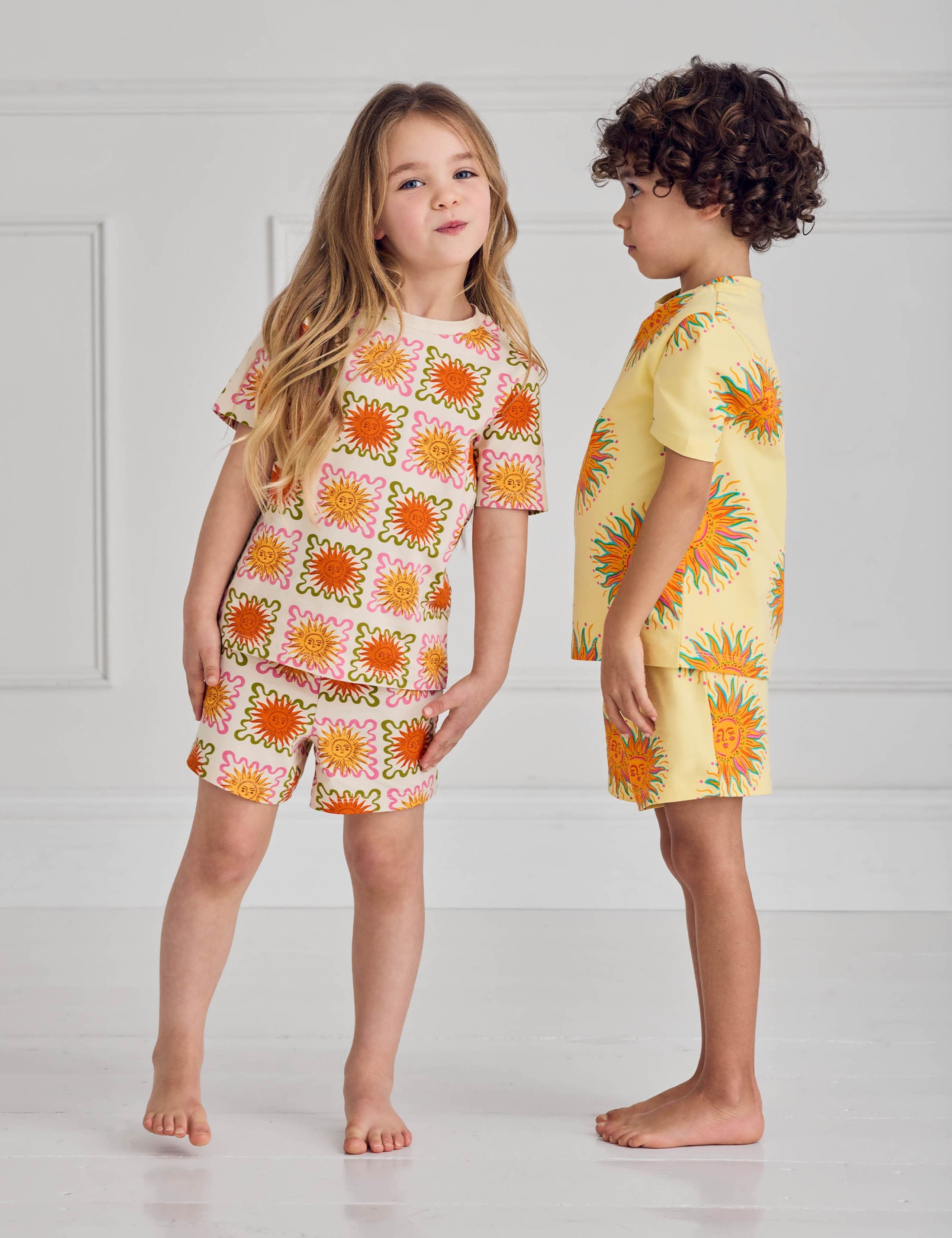 Kids Two Pack Sunshine Print Short Pyjama Set 6 of 9