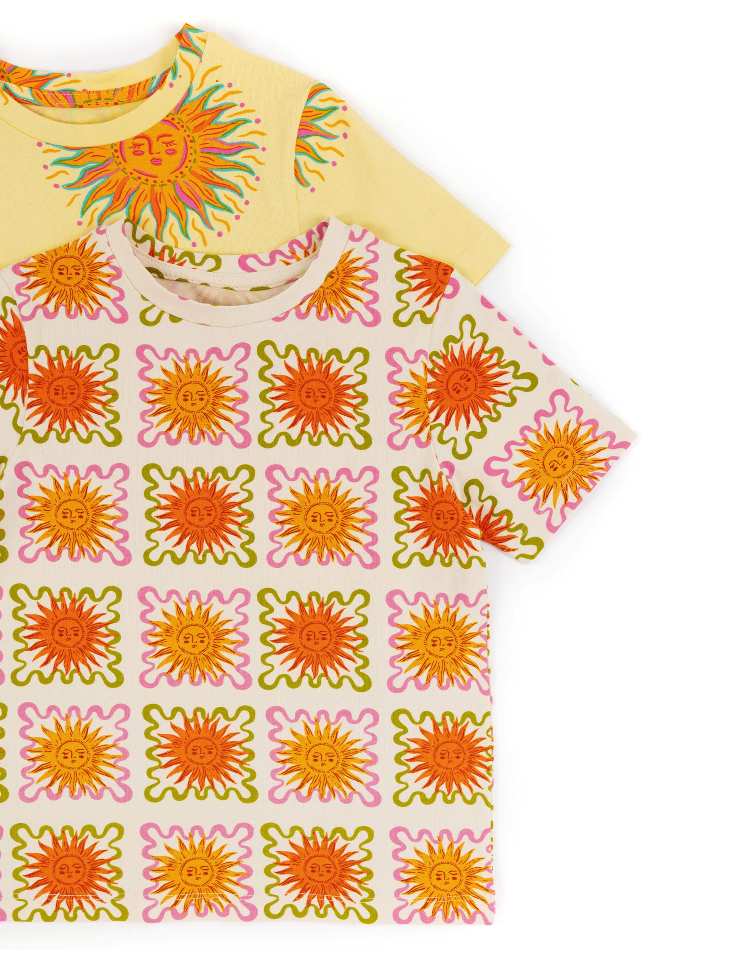 Kids Two Pack Sunshine Print Short Pyjama Set 8 of 9