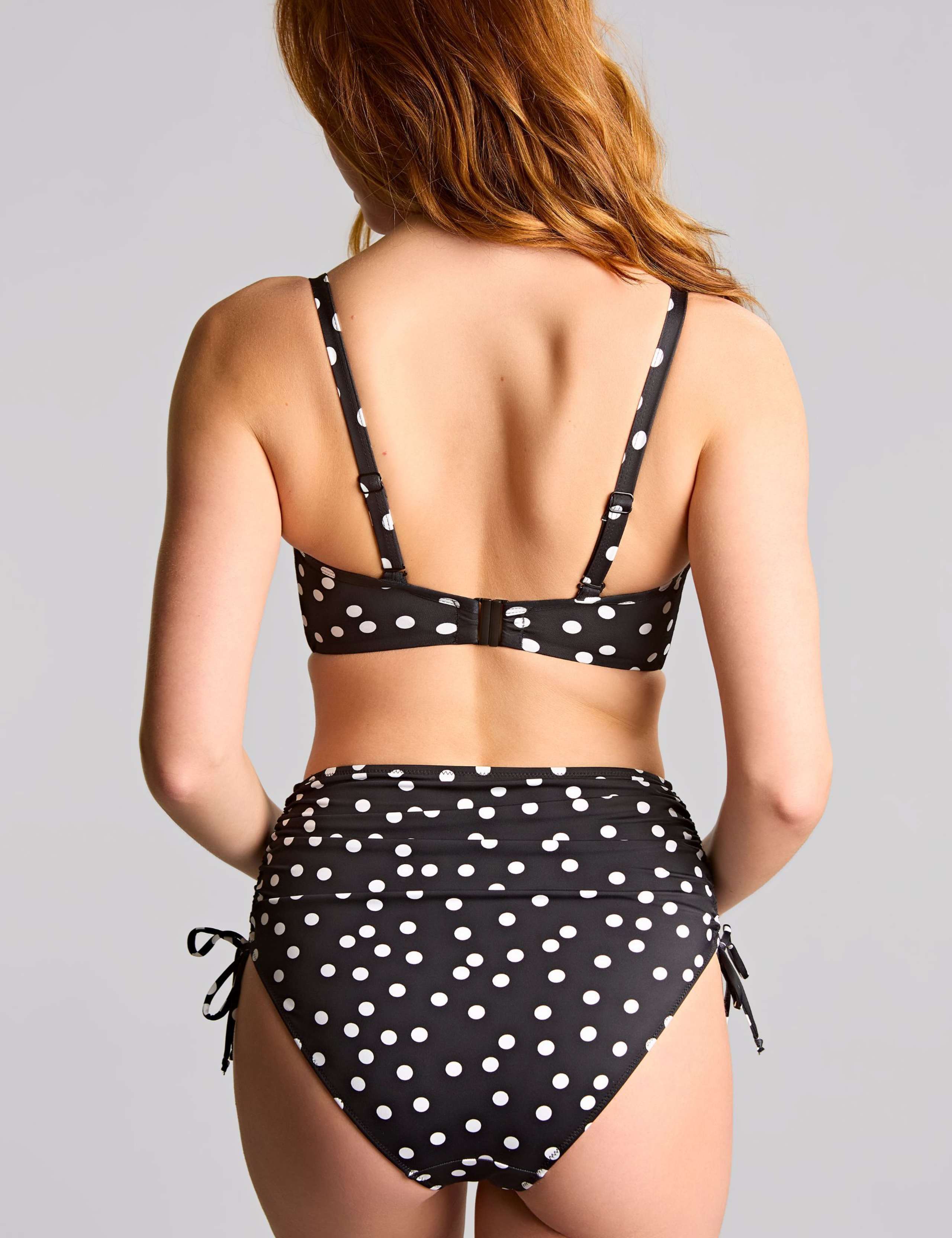 Polka Dot Ruched High Waisted Bikini Bottoms 5 of 5