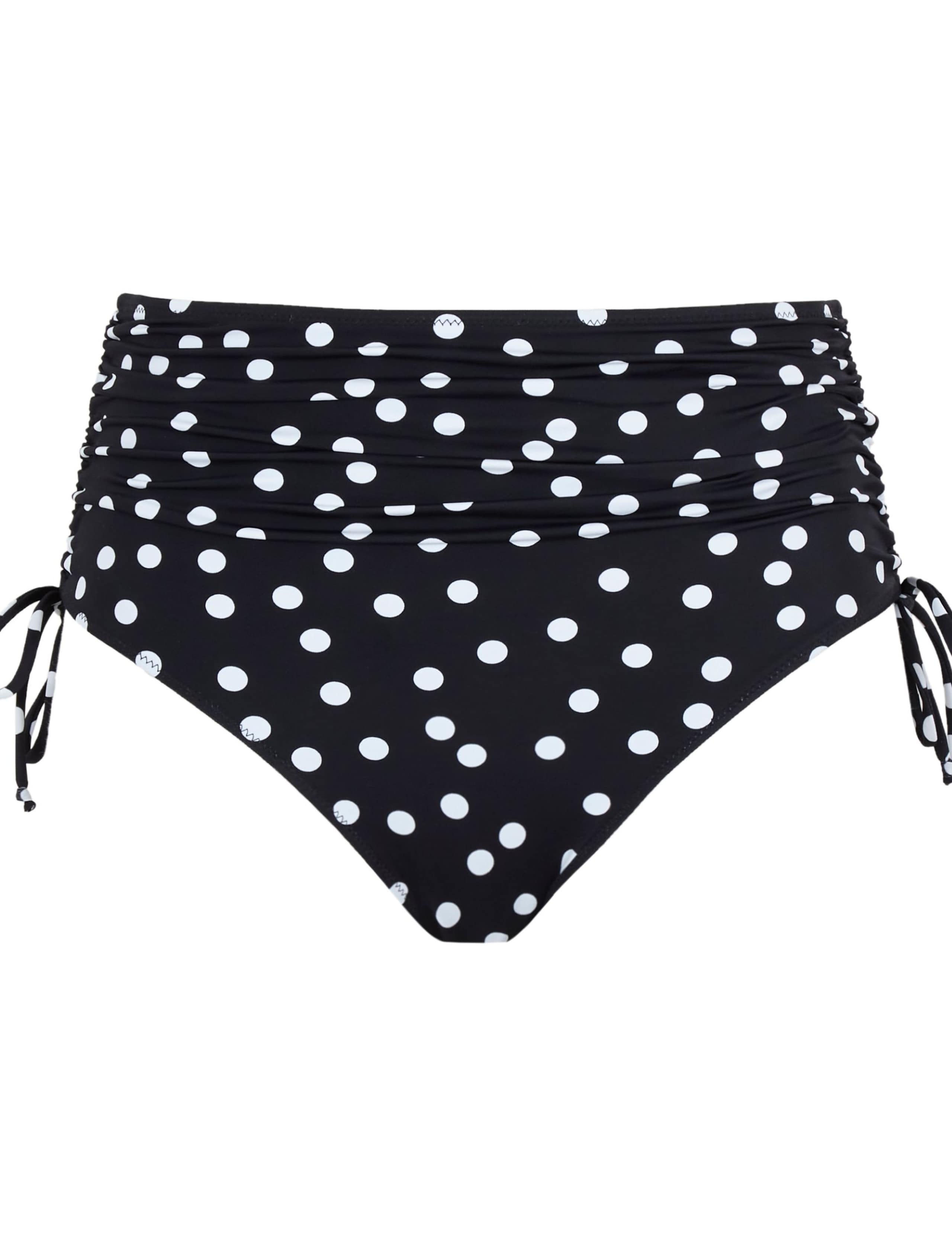 Polka Dot Ruched High Waisted Bikini Bottoms 2 of 5