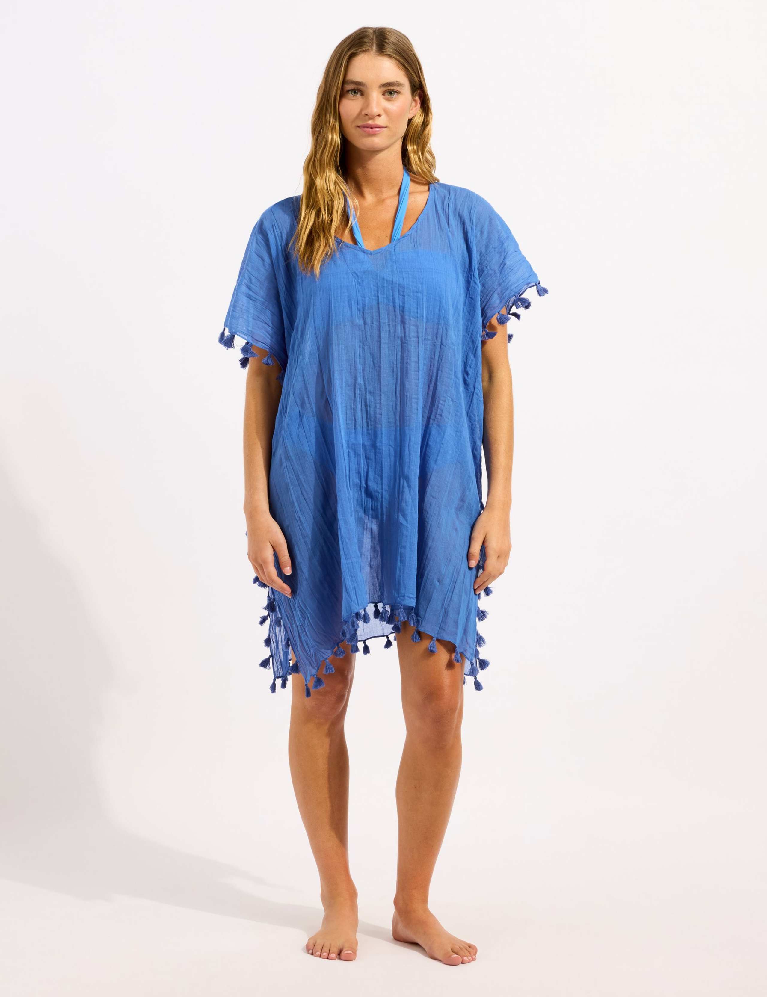 Amnesia Tassel Beach Cover Up Kaftan 1 of 4