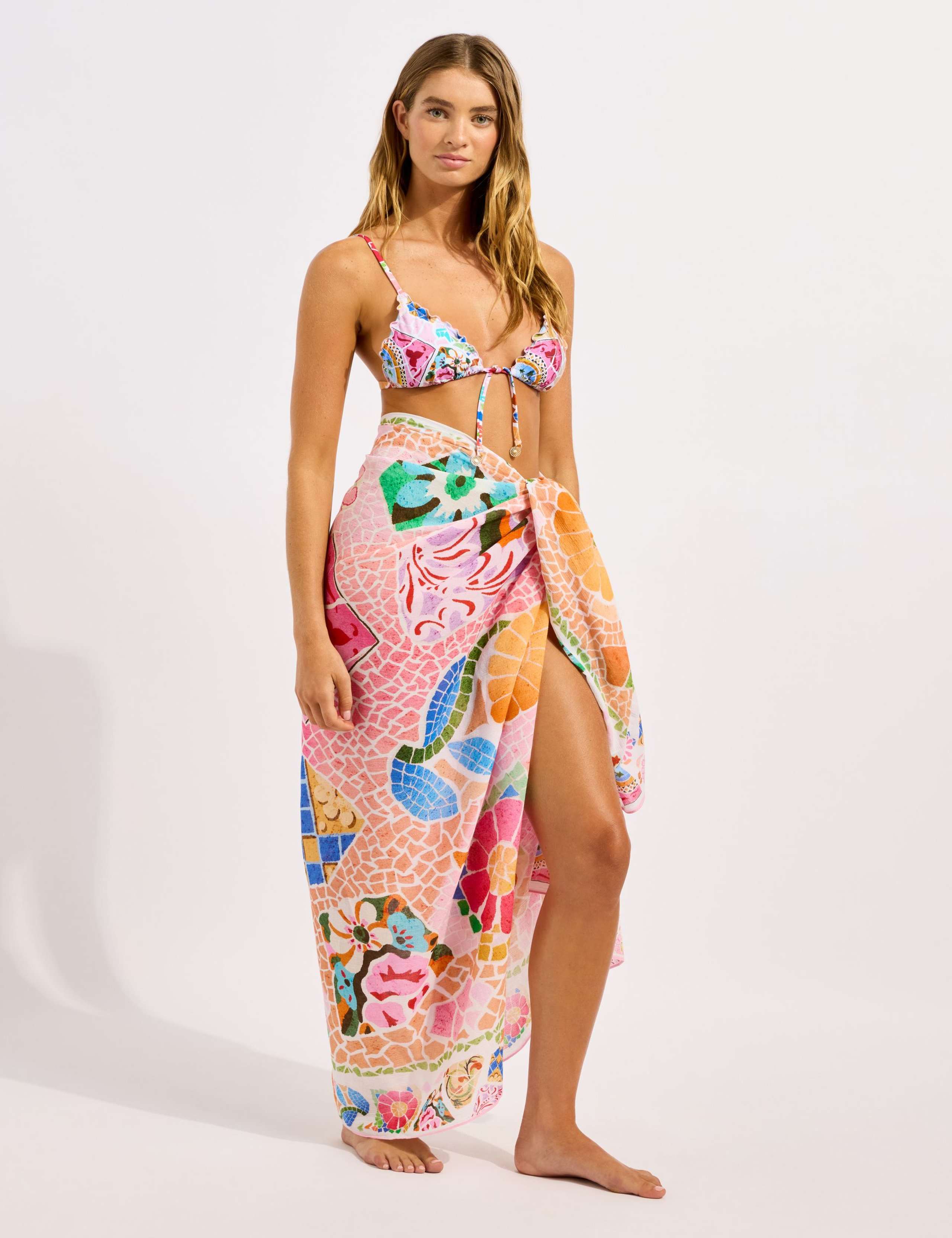 Pure Cotton Printed Beach Cover Up Sarong 2 of 4