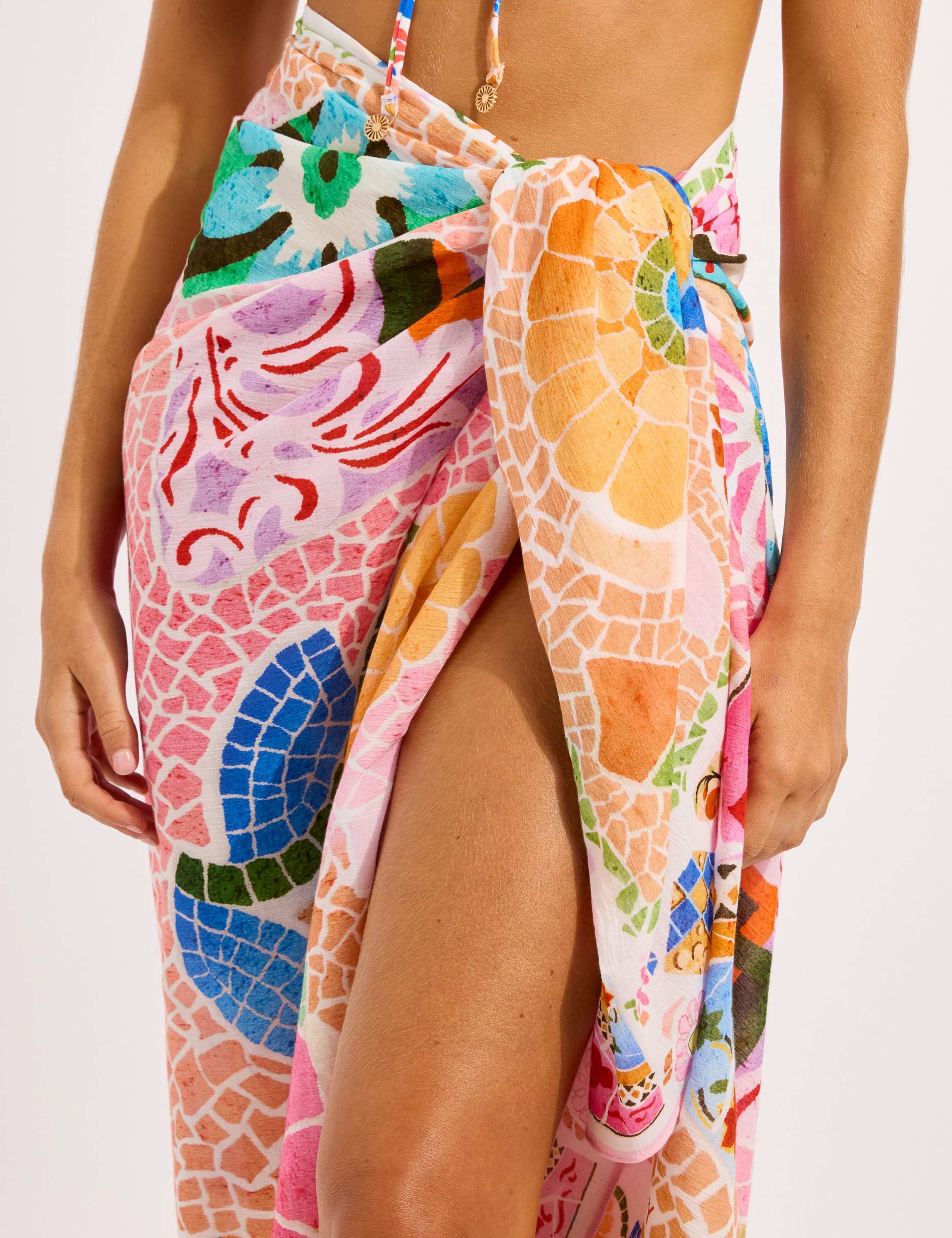 Pure Cotton Printed Beach Cover Up Sarong 4 of 4