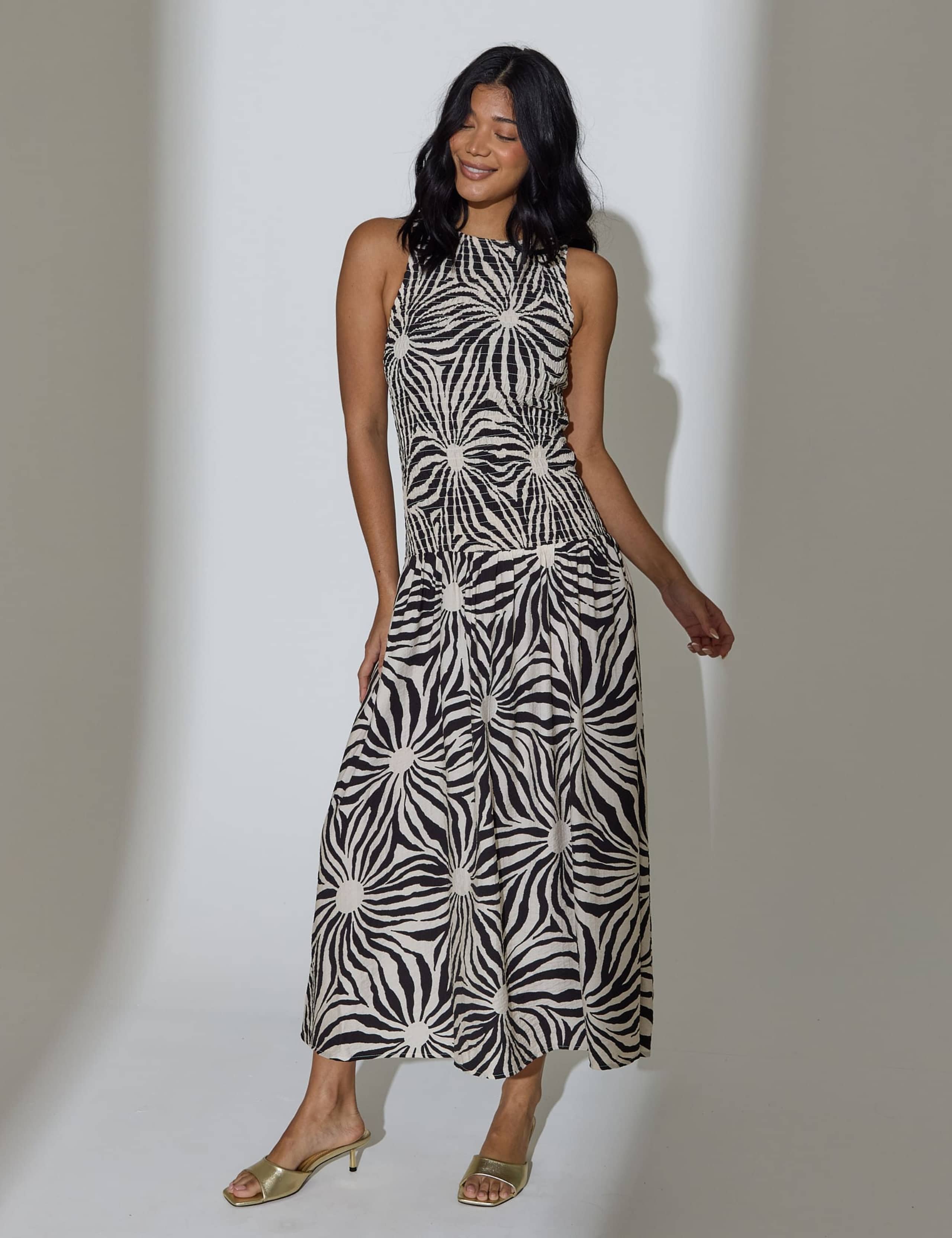 Sunburst Print High Neck Maxi Beach Dress 7 of 7