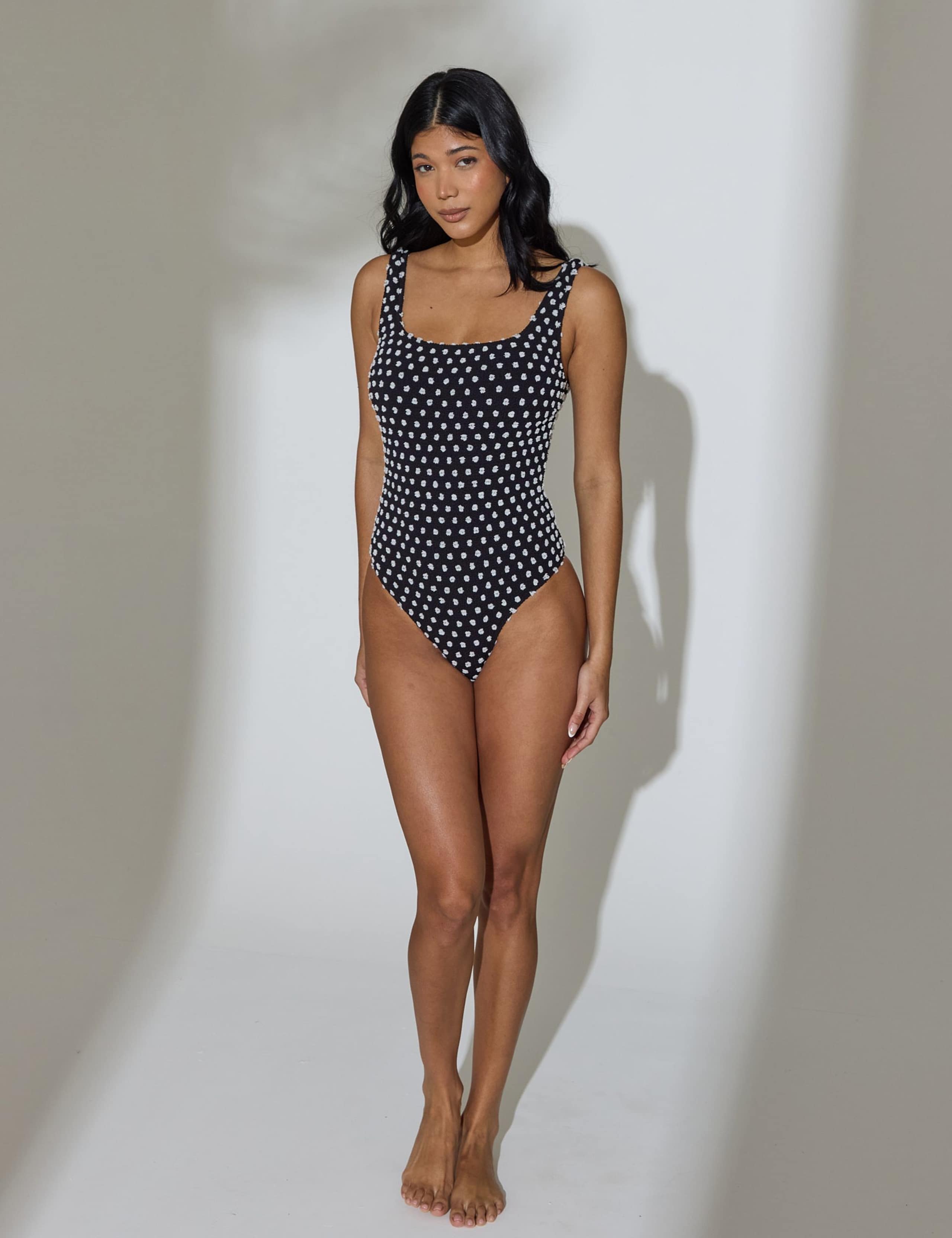 Polka Dot Padded Square Neck Swimsuit 5 of 6