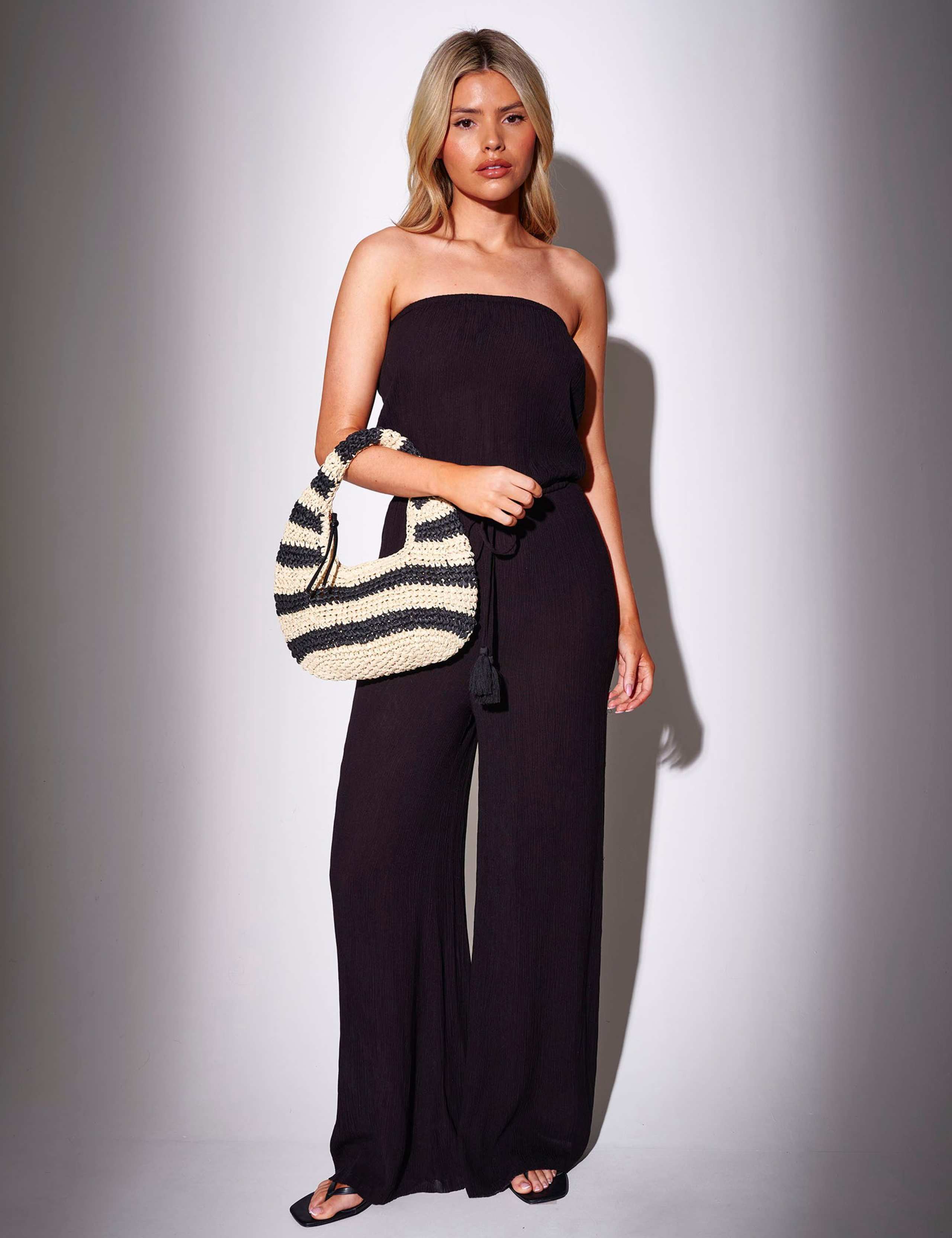 Straw Woven Striped Grab Bag 3 of 4