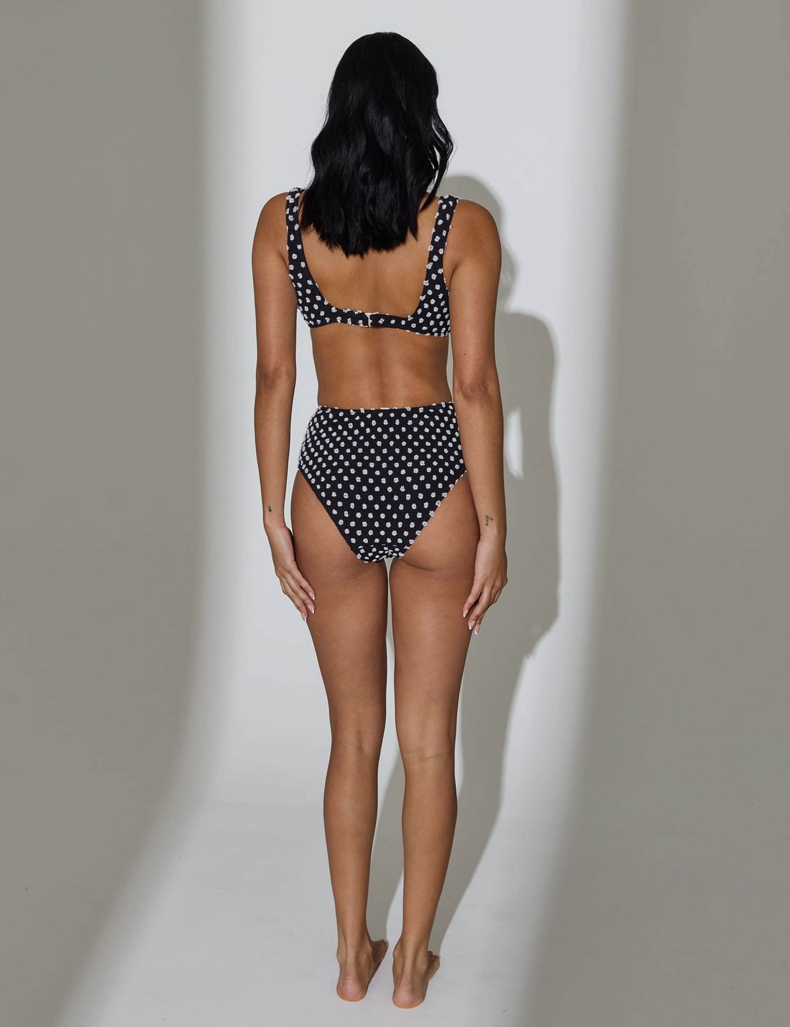 Polka Dot Knot Front Plunge Bikini Top 3 of 5