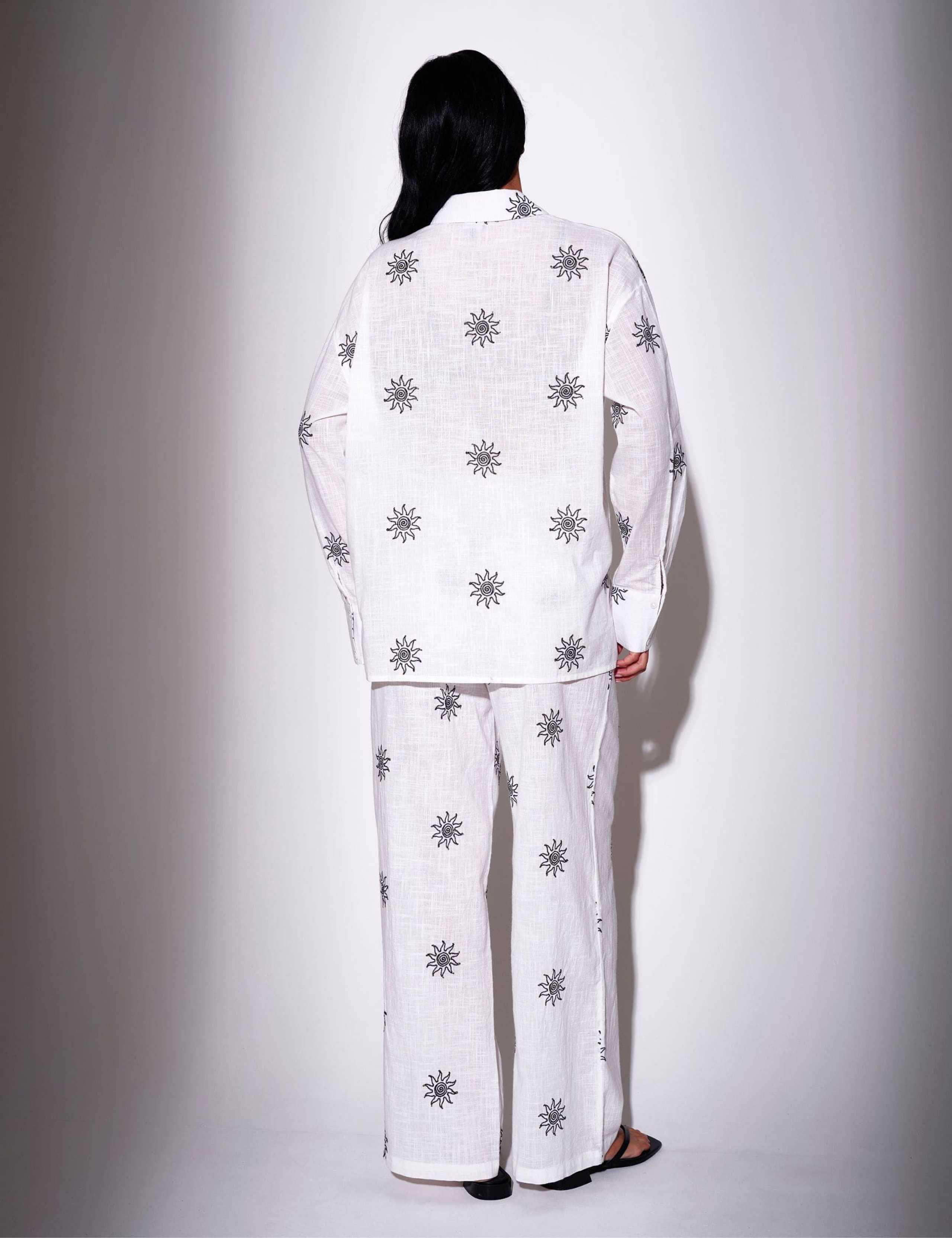 Pure Cotton Embroidered Relaxed Beach Shirt 4 of 4