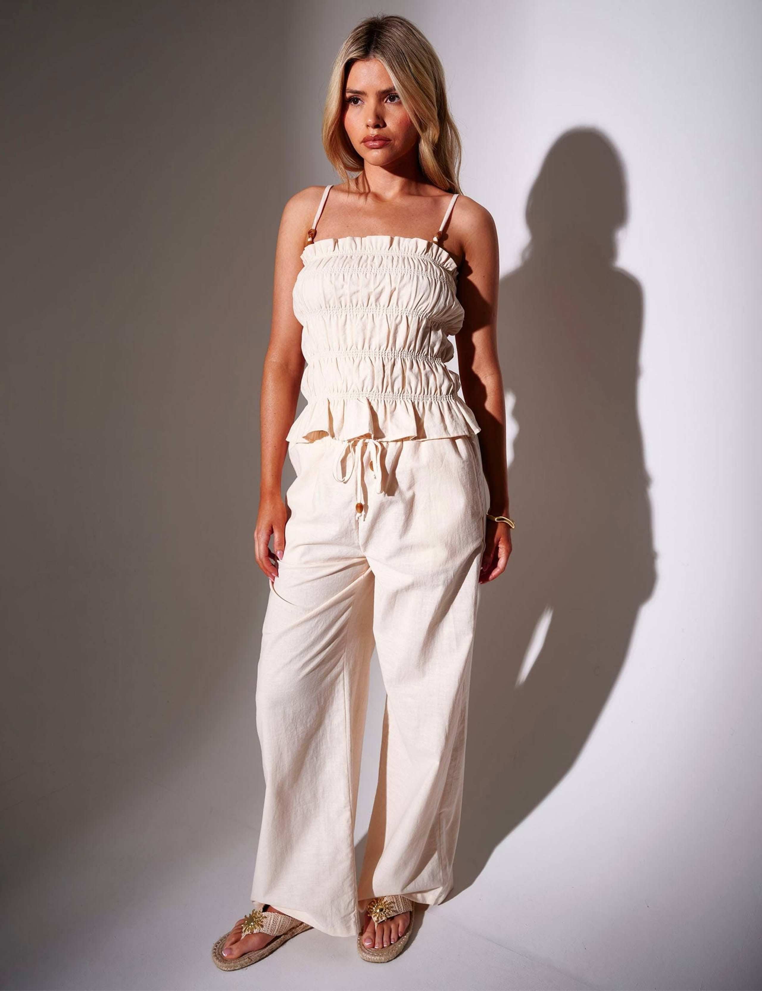 Lyocell Rich Wide Leg Trousers 1 of 4