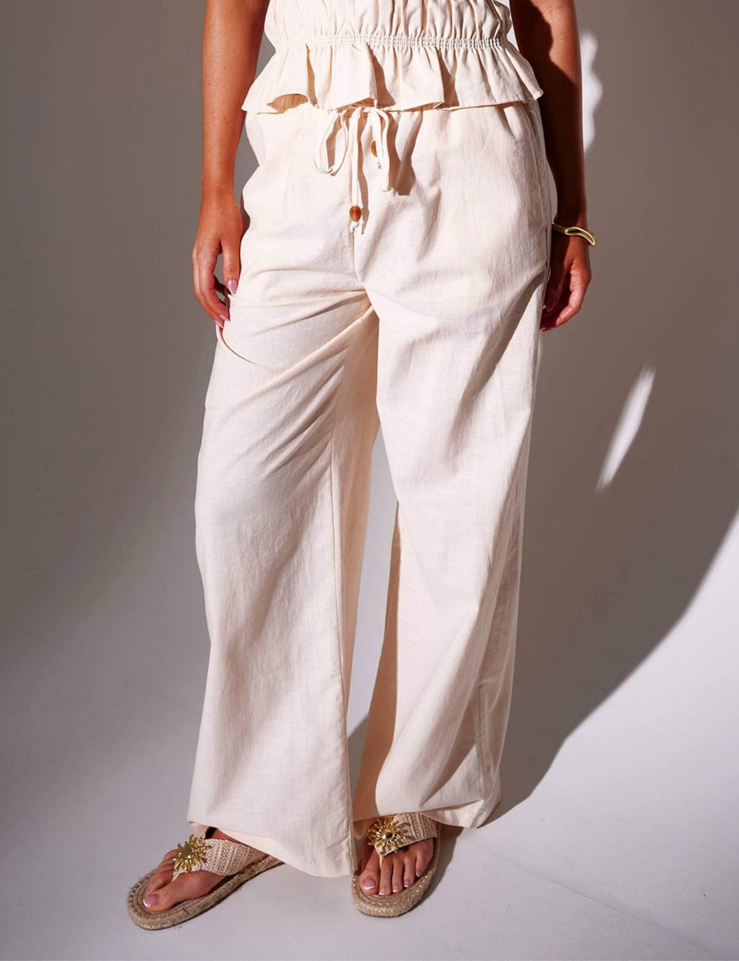 Lyocell Rich Wide Leg Trousers 3 of 4