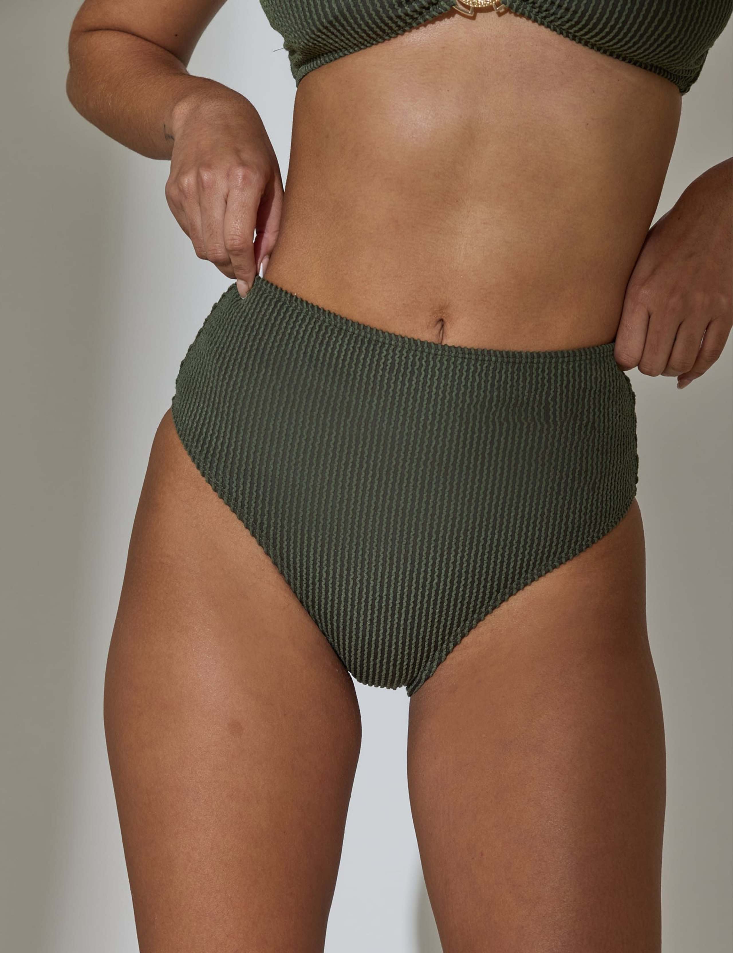 Crinkle Textured High Waisted Bikini Bottoms 4 of 6