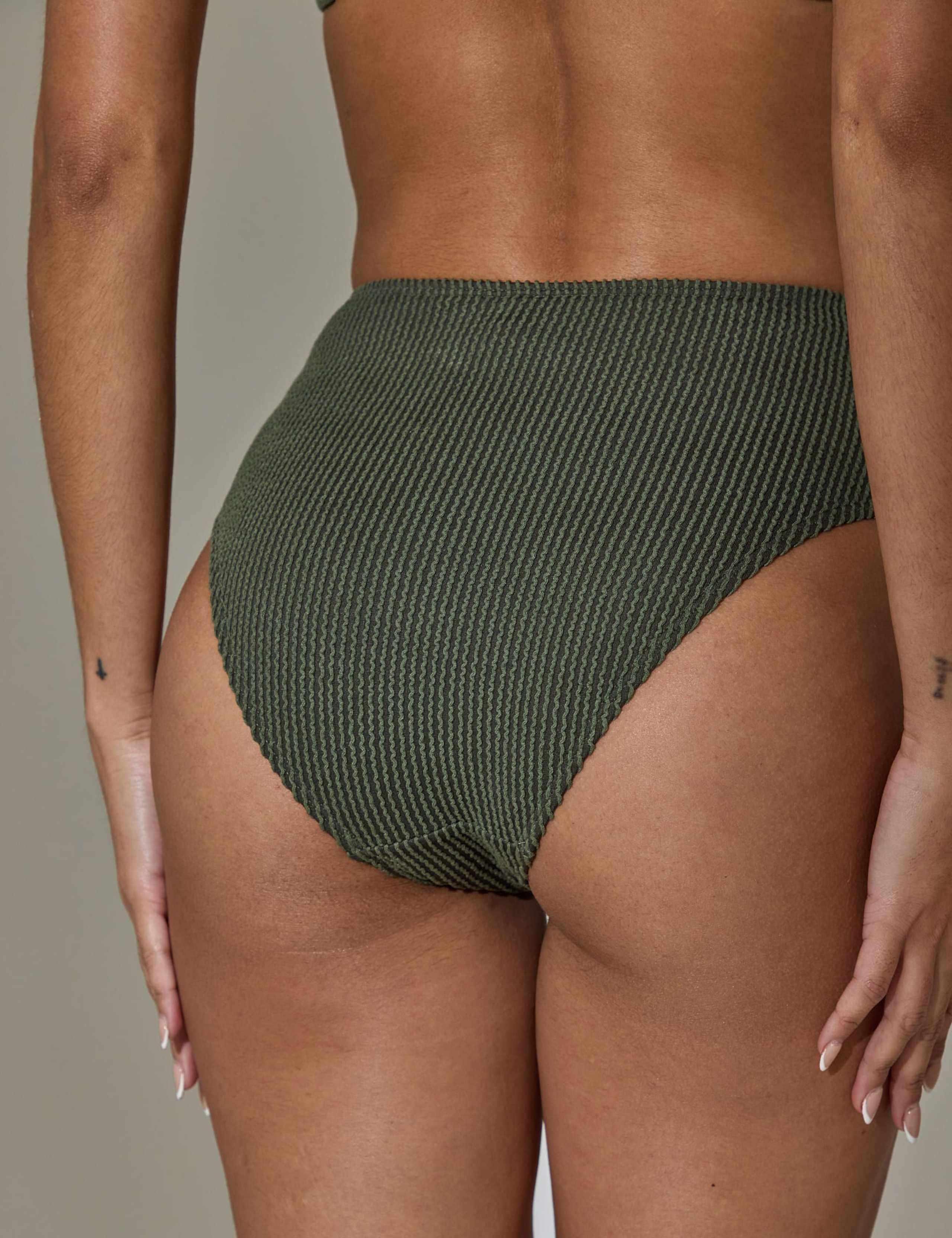 Crinkle Textured High Waisted Bikini Bottoms 5 of 6