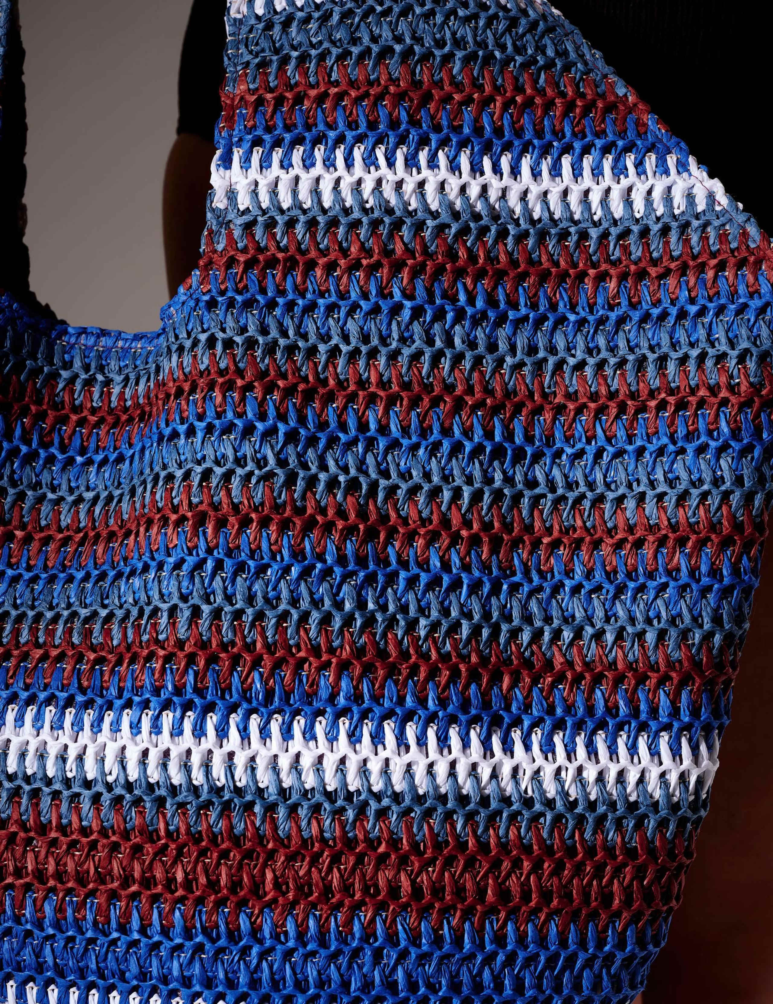 Woven Straw Striped Oversized Tote Bag 4 of 4