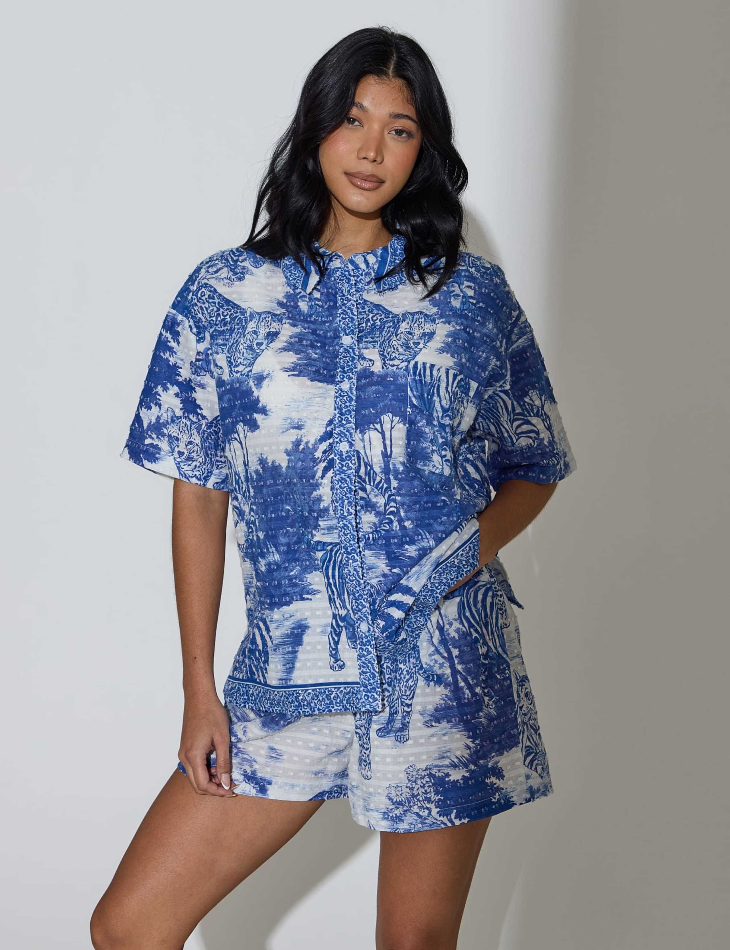 Pure Cotton Leopard Print Beach Cover Up Shirt 6 of 6