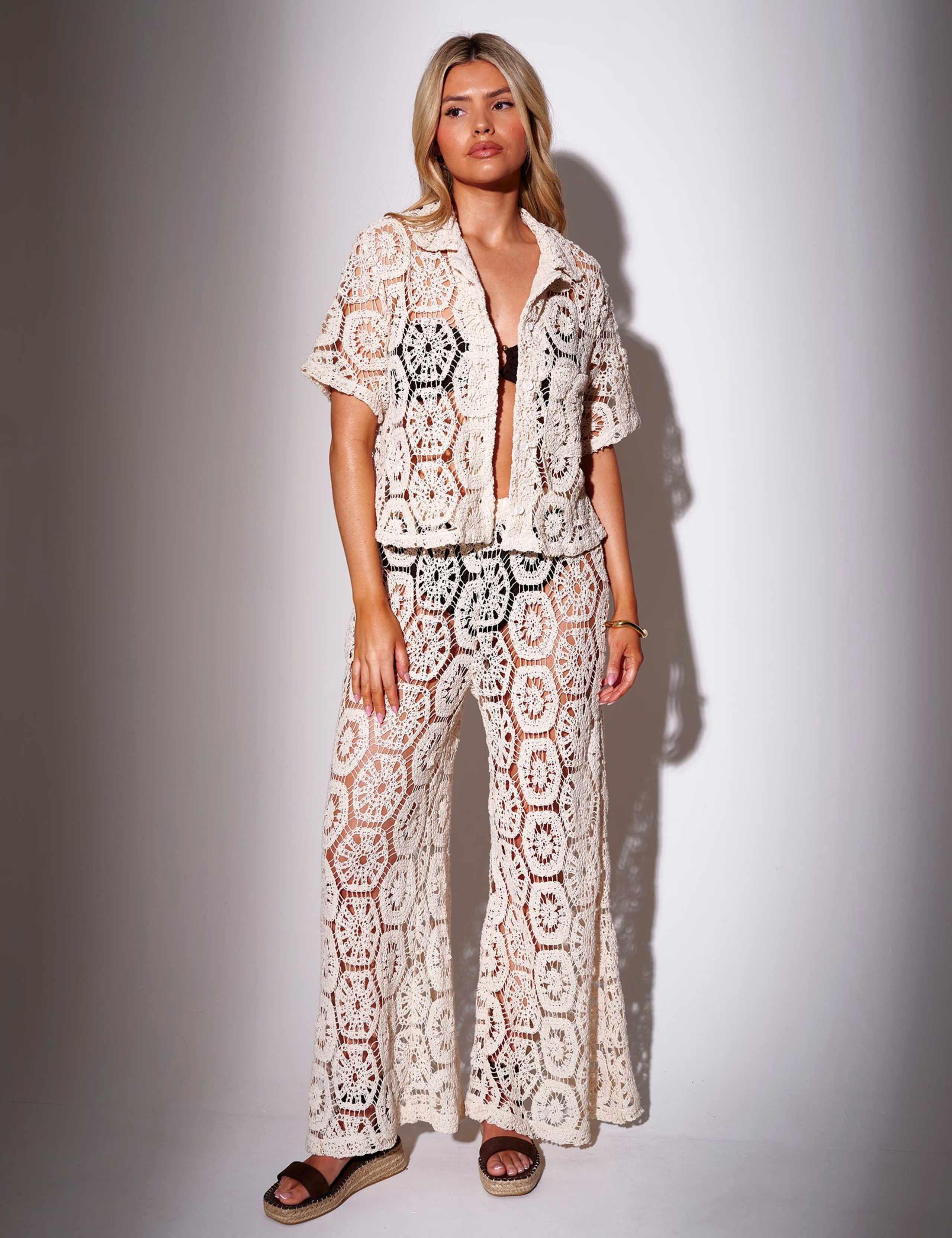 Cotton Rich Crochet-Style Shirt 2 of 3