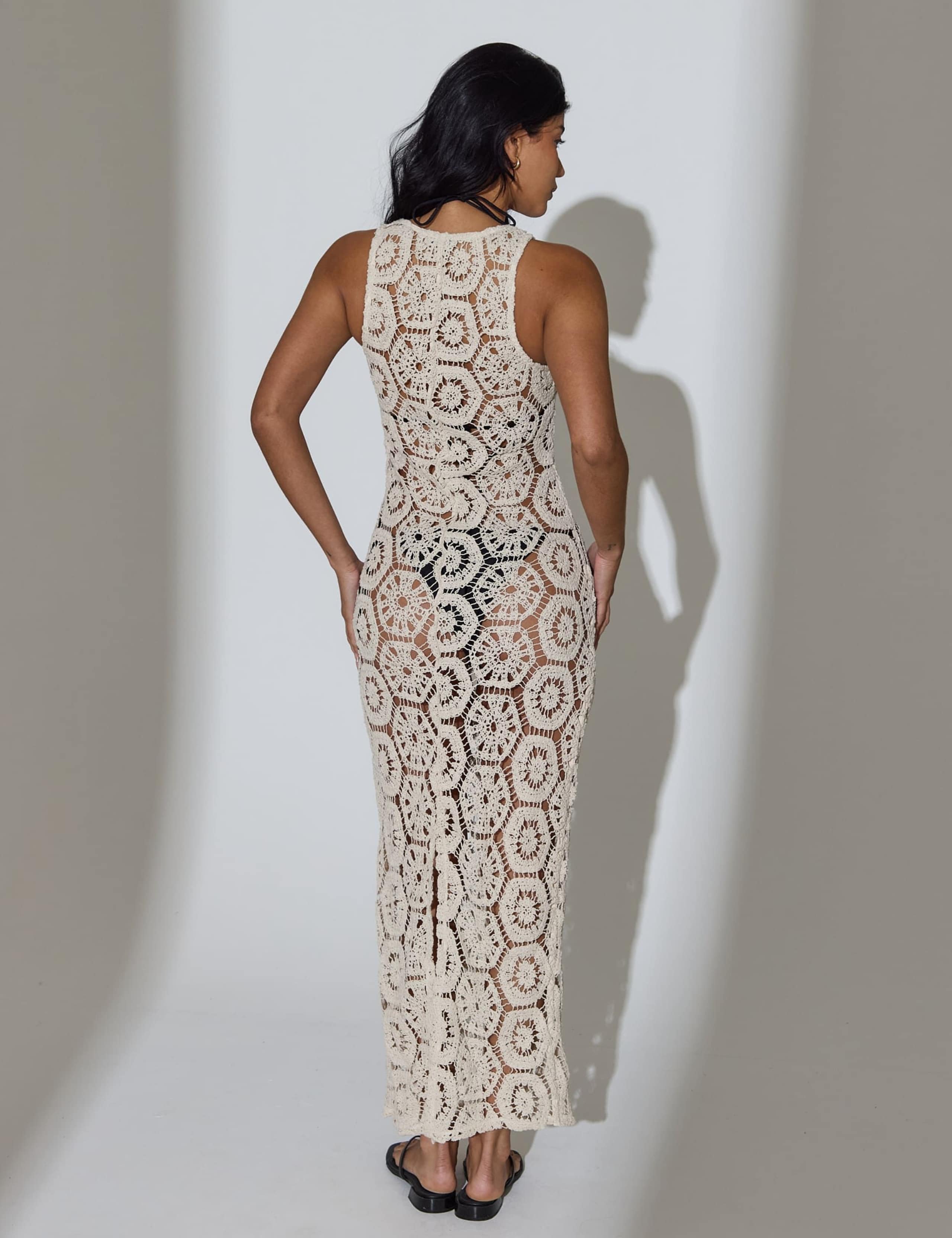 Cotton Rich Crochet Style Maxi Beach Dress 4 of 5