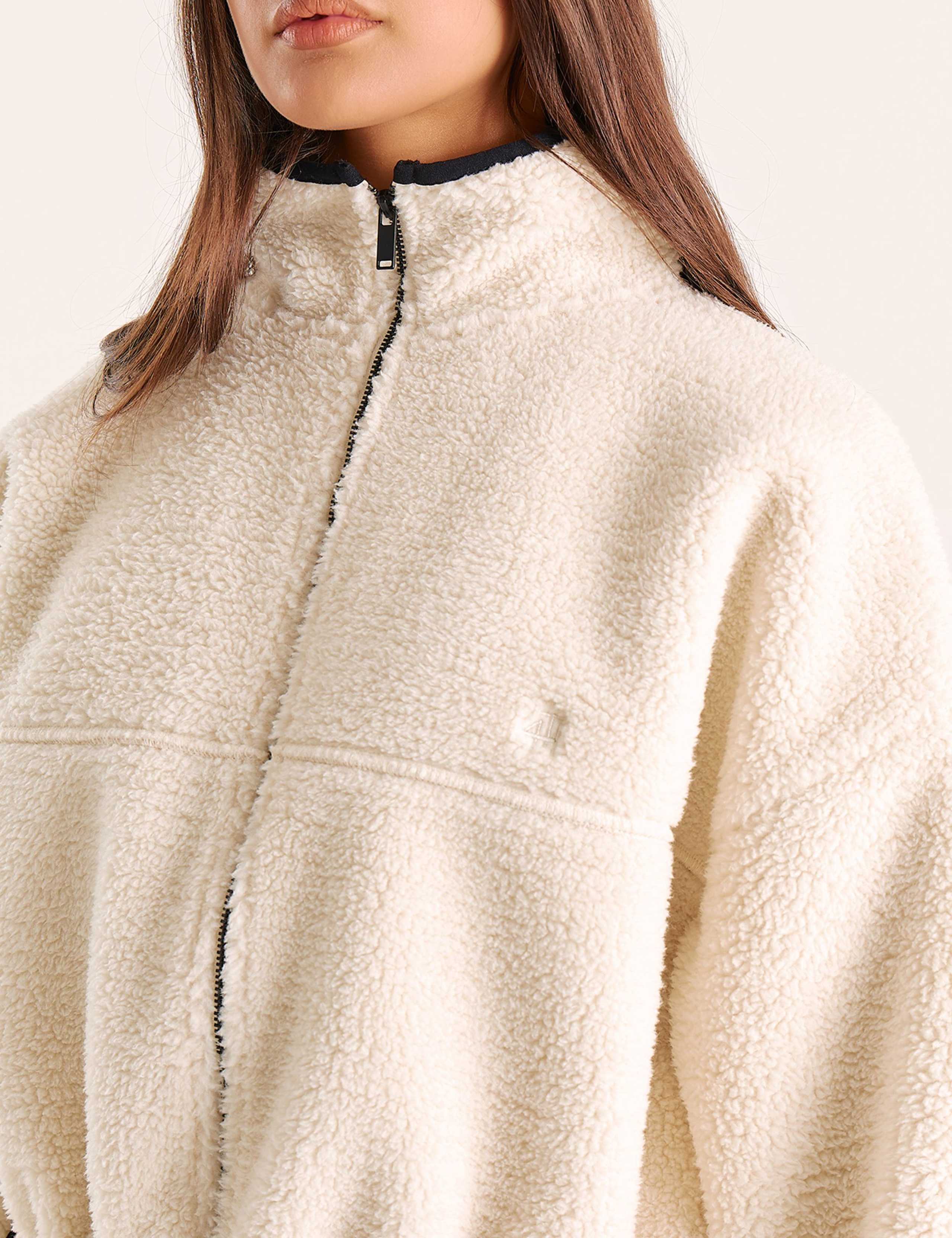 Zip Up Funnel Neck Fleece Jacket 5 of 6