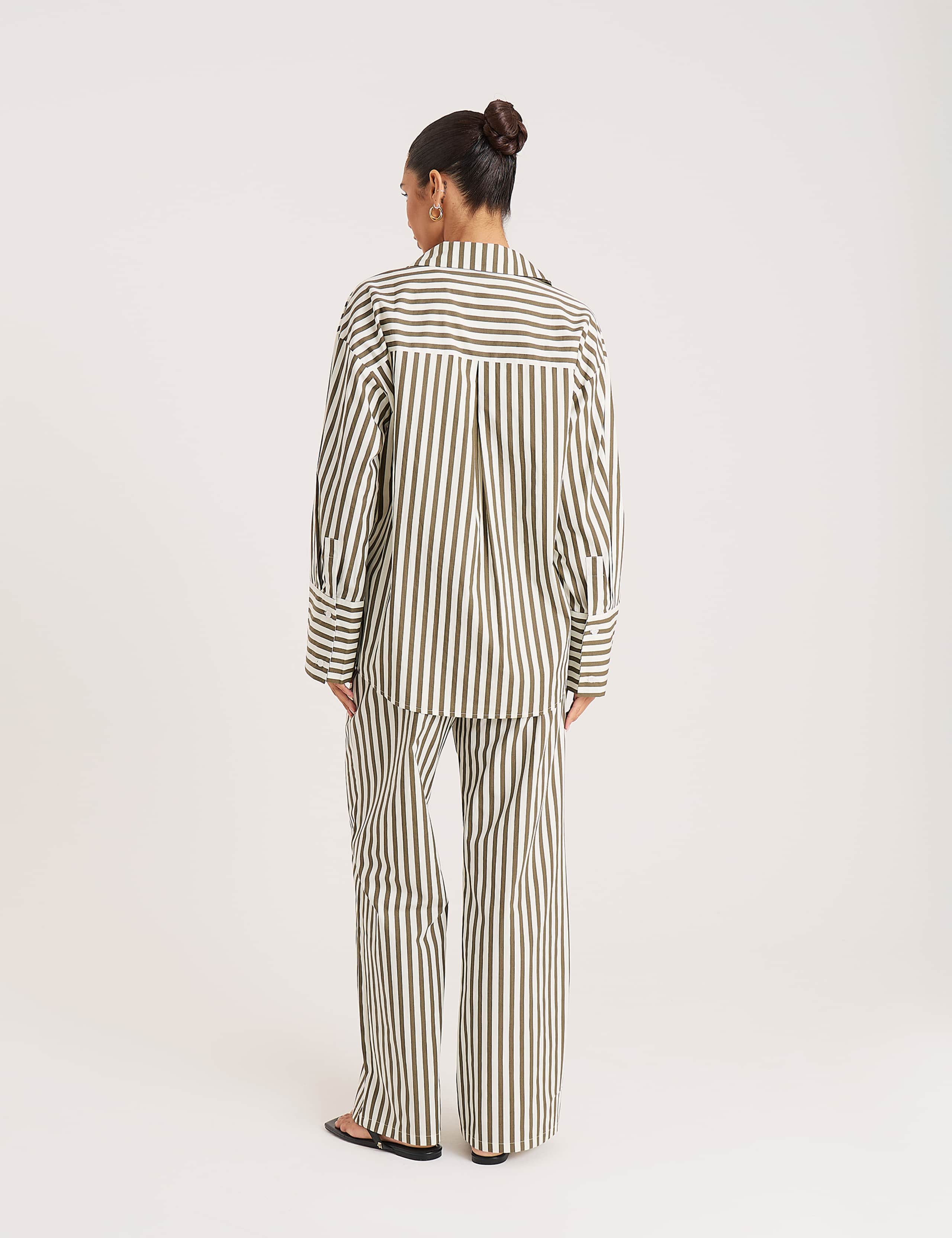 Pure Cotton Jessie Striped Wide Leg Trousers 2 of 4