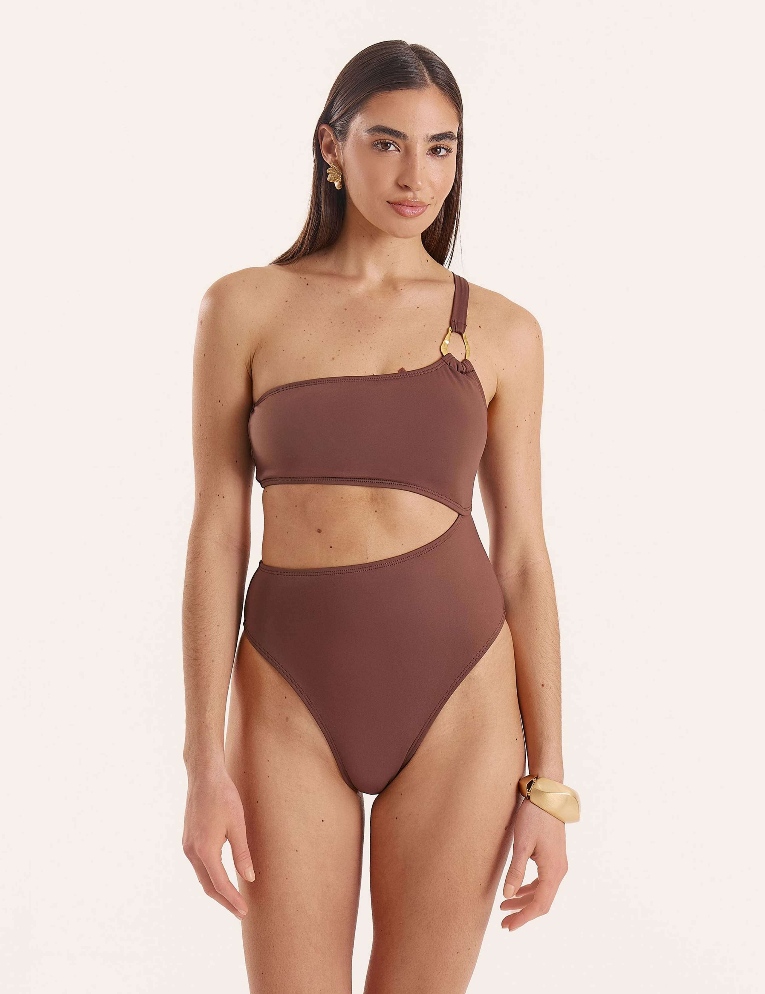 Macy Cut Out One Shoulder Swimsuit 1 of 5
