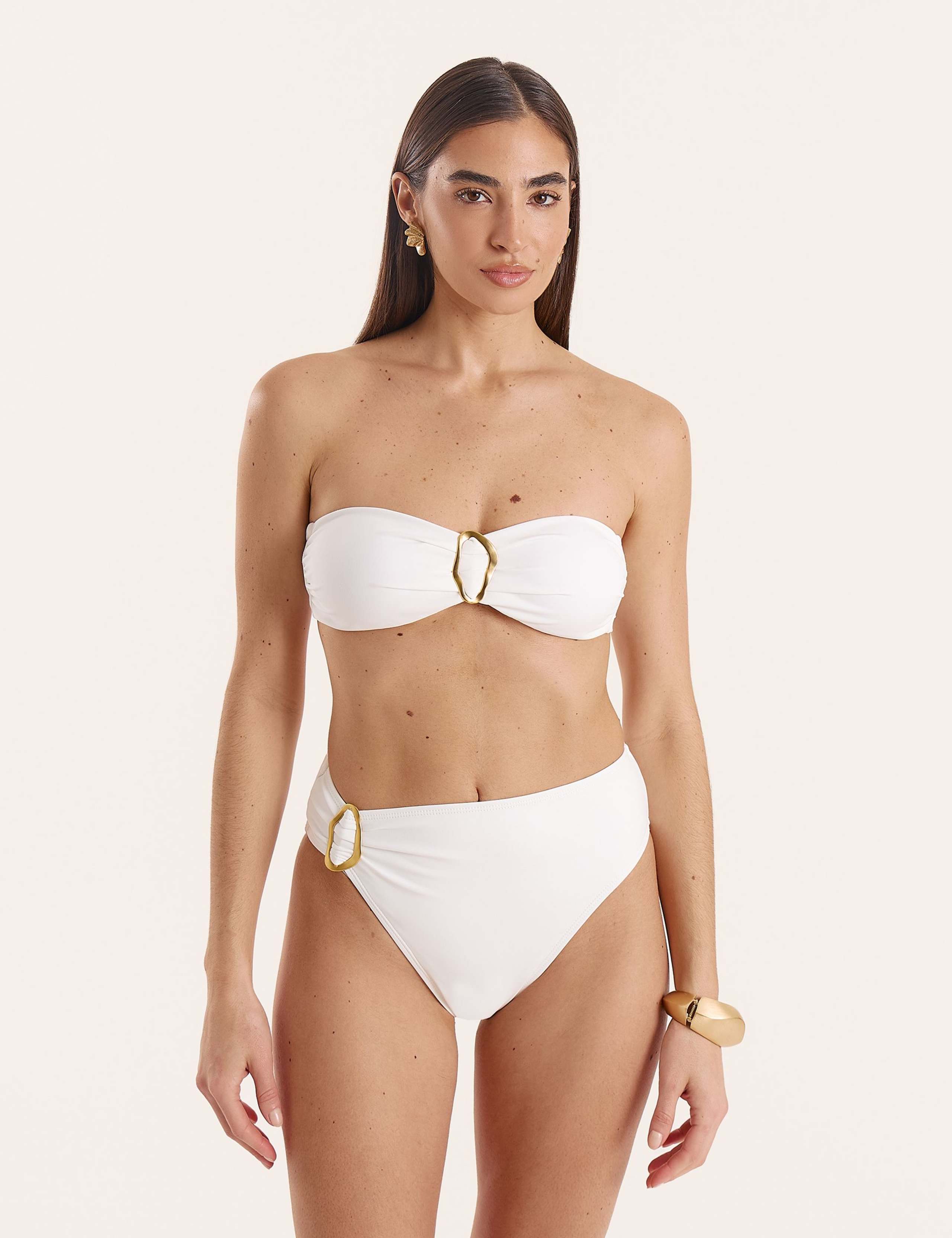 Lavinia Wired Padded Ring Detail Bandeau Bikini Top 1 of 4