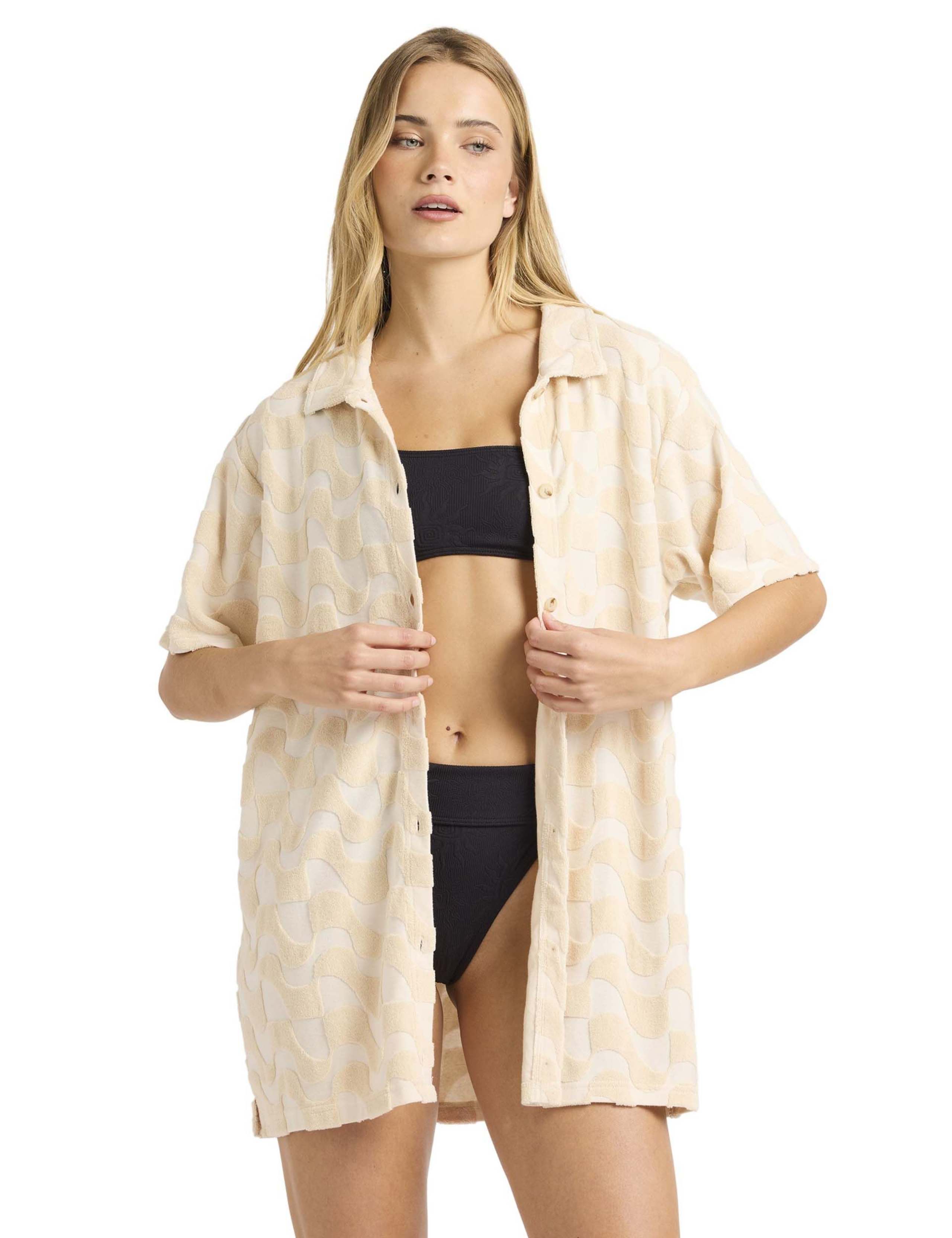 Laura Waves Cotton Rich Beach Cover Up Shirt 3 of 6