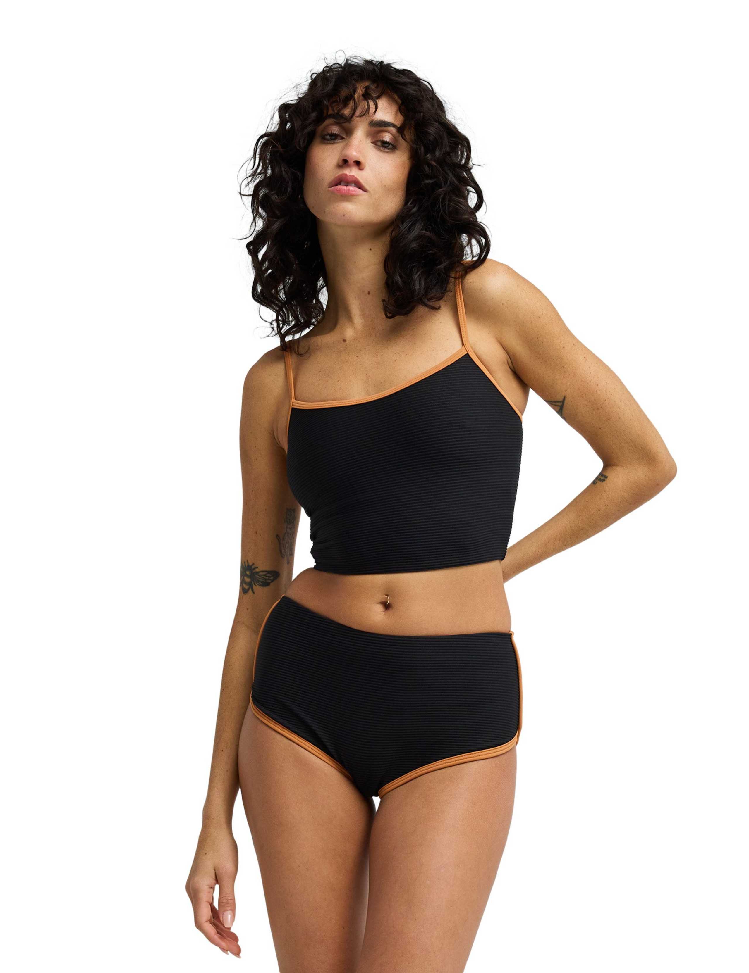 Tanlines Textured Contrast Trim Swim Shorts 3 of 4