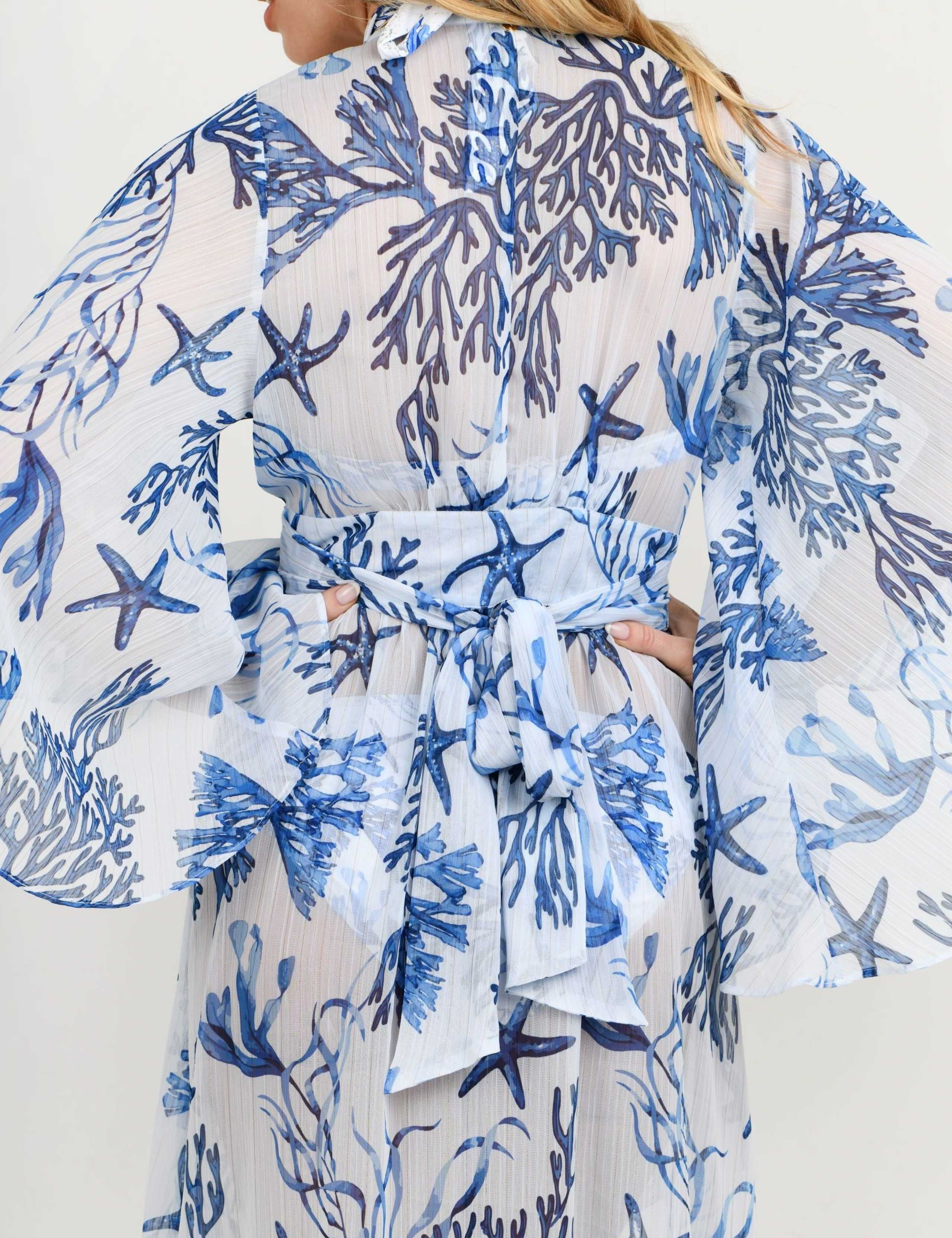 Printed V-Neck Midaxi Kaftan Beach Dress 6 of 6