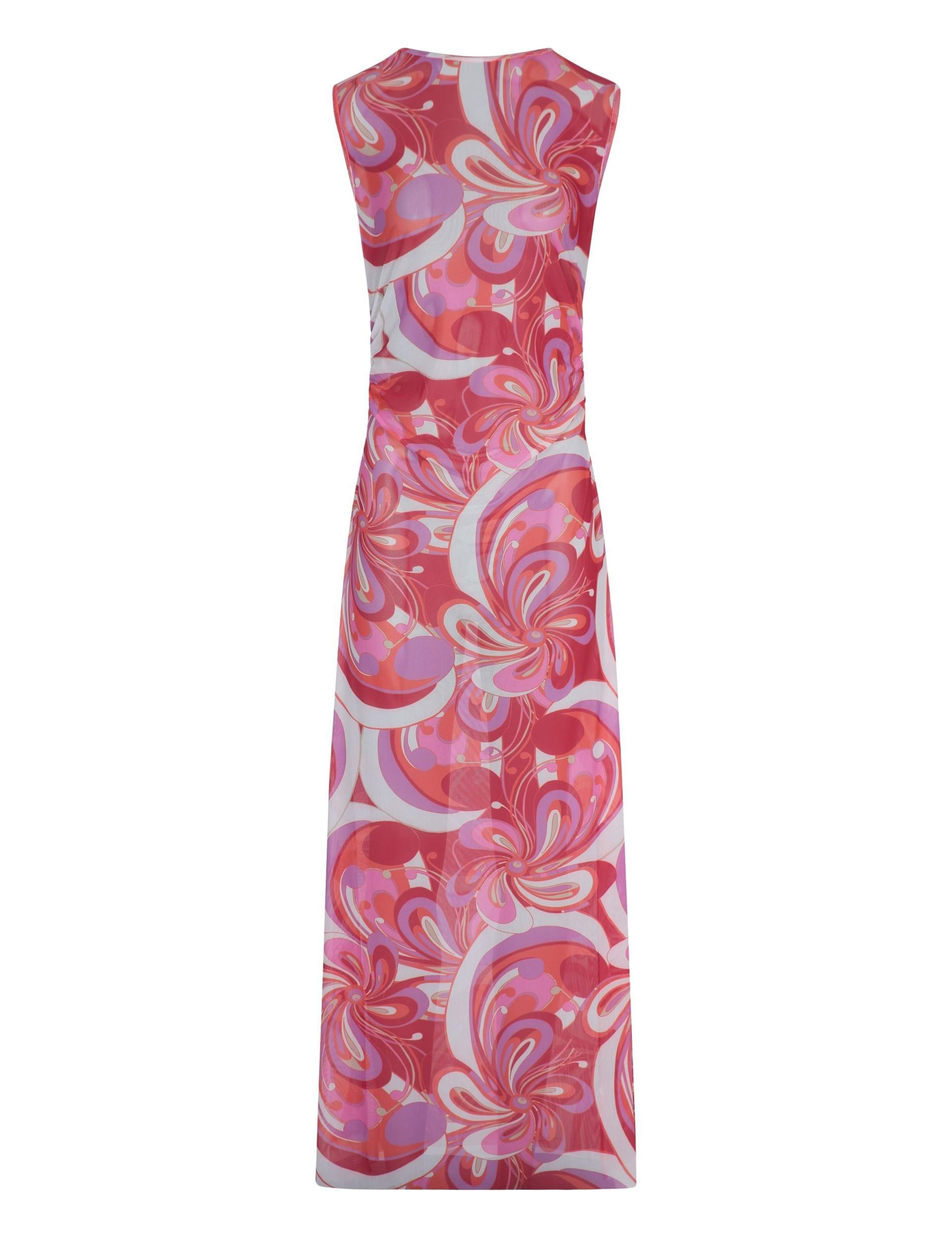 Mesh Printed Round Neck Maxi Beach Dress 2 of 5