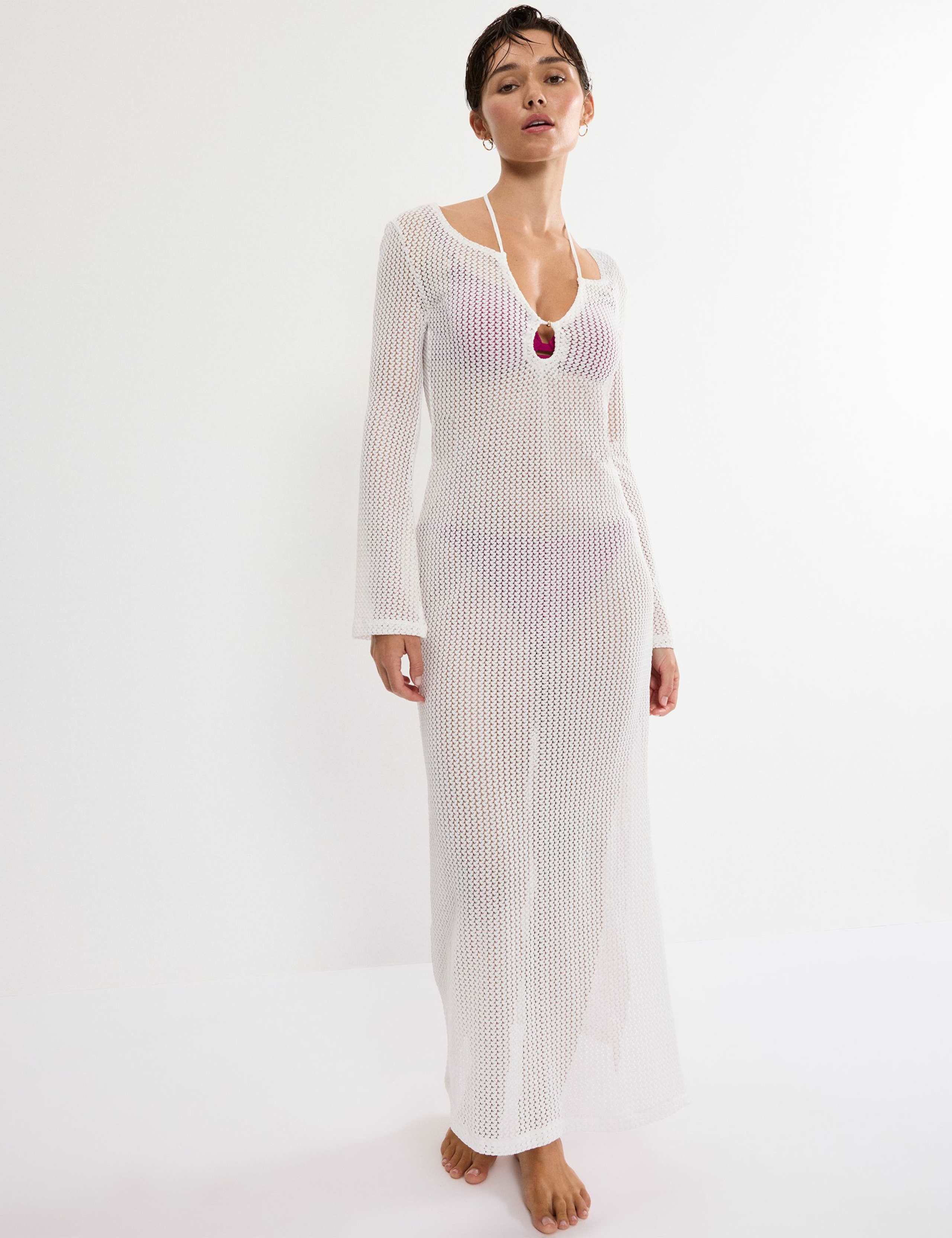 Beach Crochet MyWear Knitted V-Neck Maxi Beach Dress 2 of 5