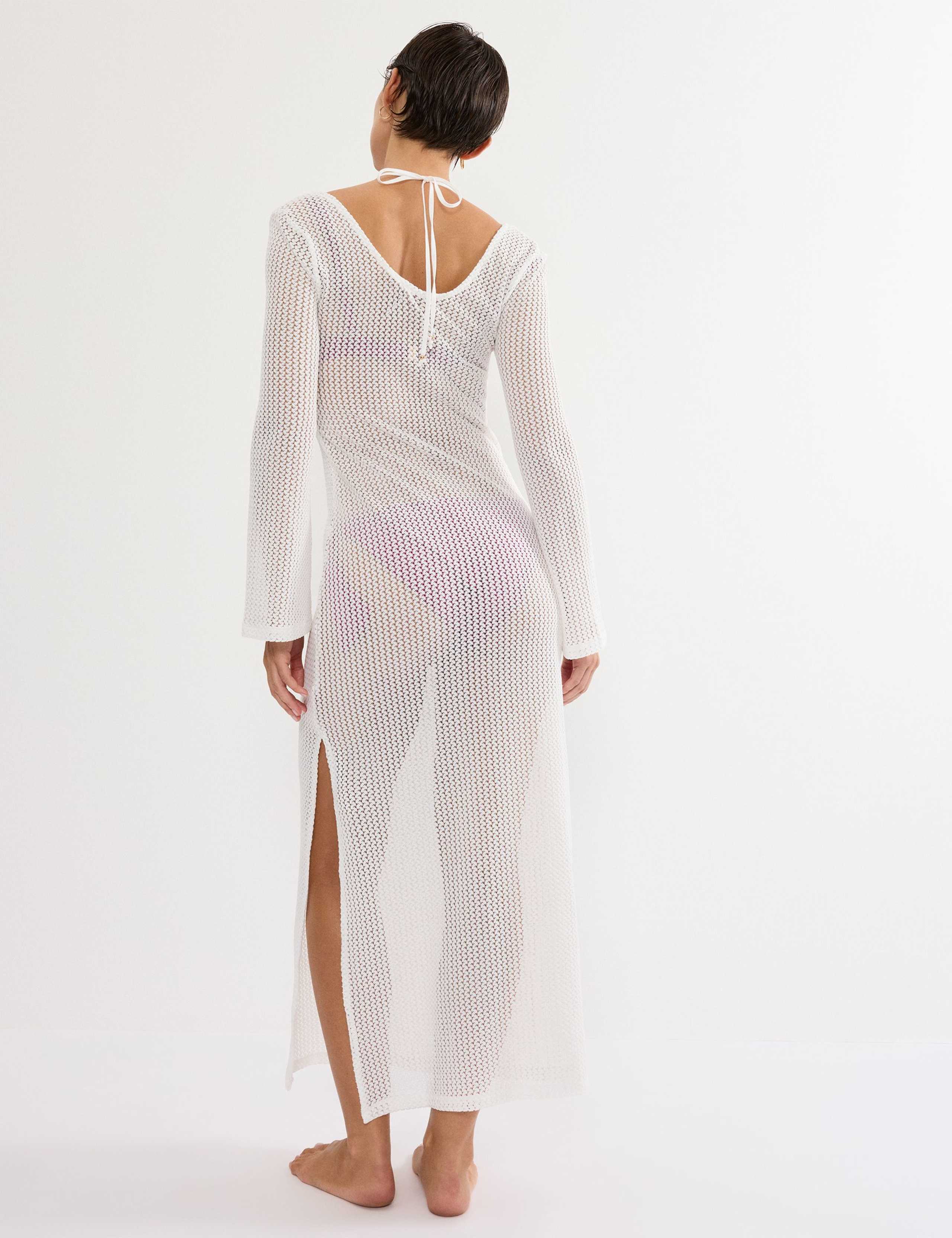 Beach Crochet MyWear Knitted V-Neck Maxi Beach Dress 3 of 5