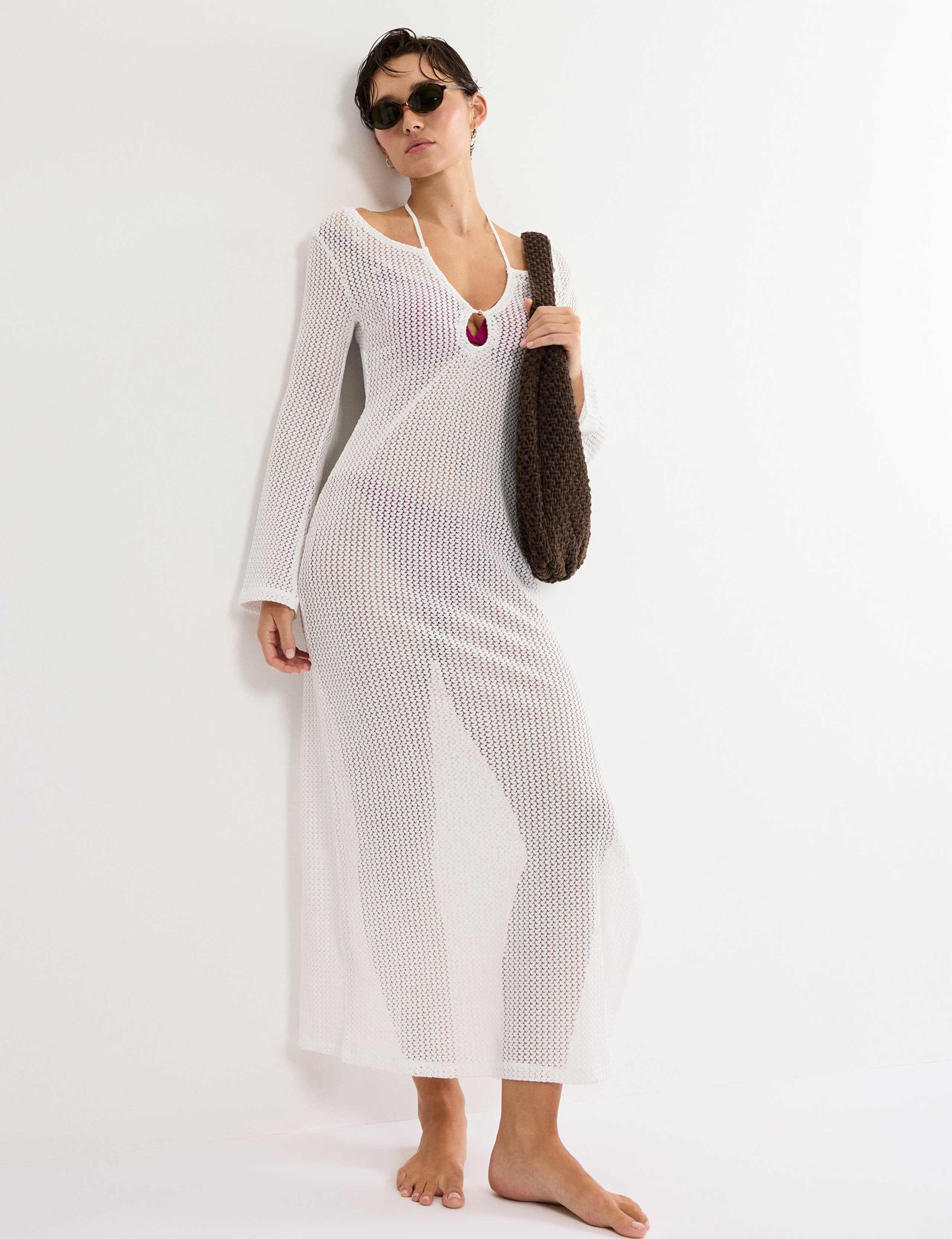 Beach Crochet MyWear Knitted V-Neck Maxi Beach Dress 5 of 5