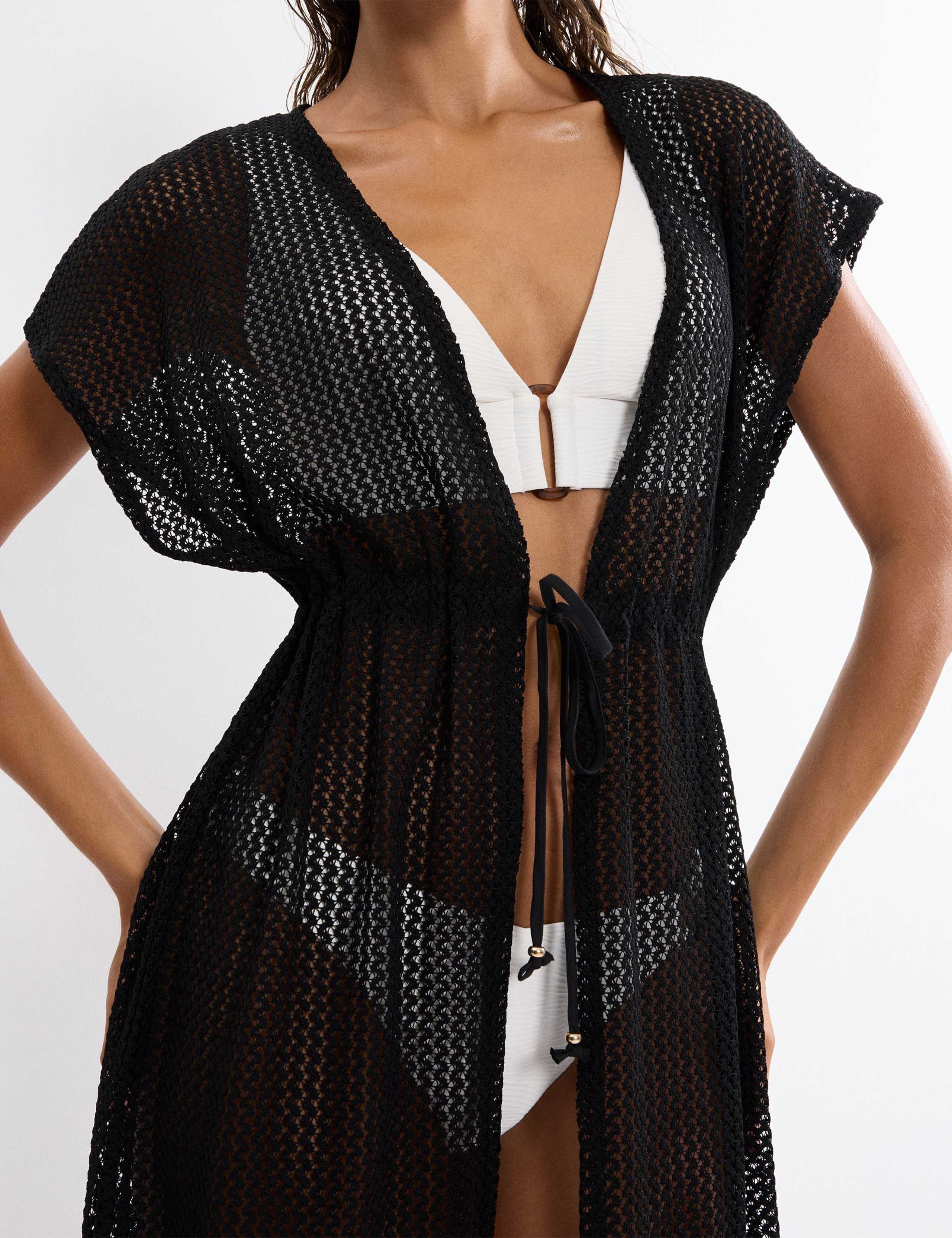 Crochet V-Neck Kimono Beach Dress 5 of 5