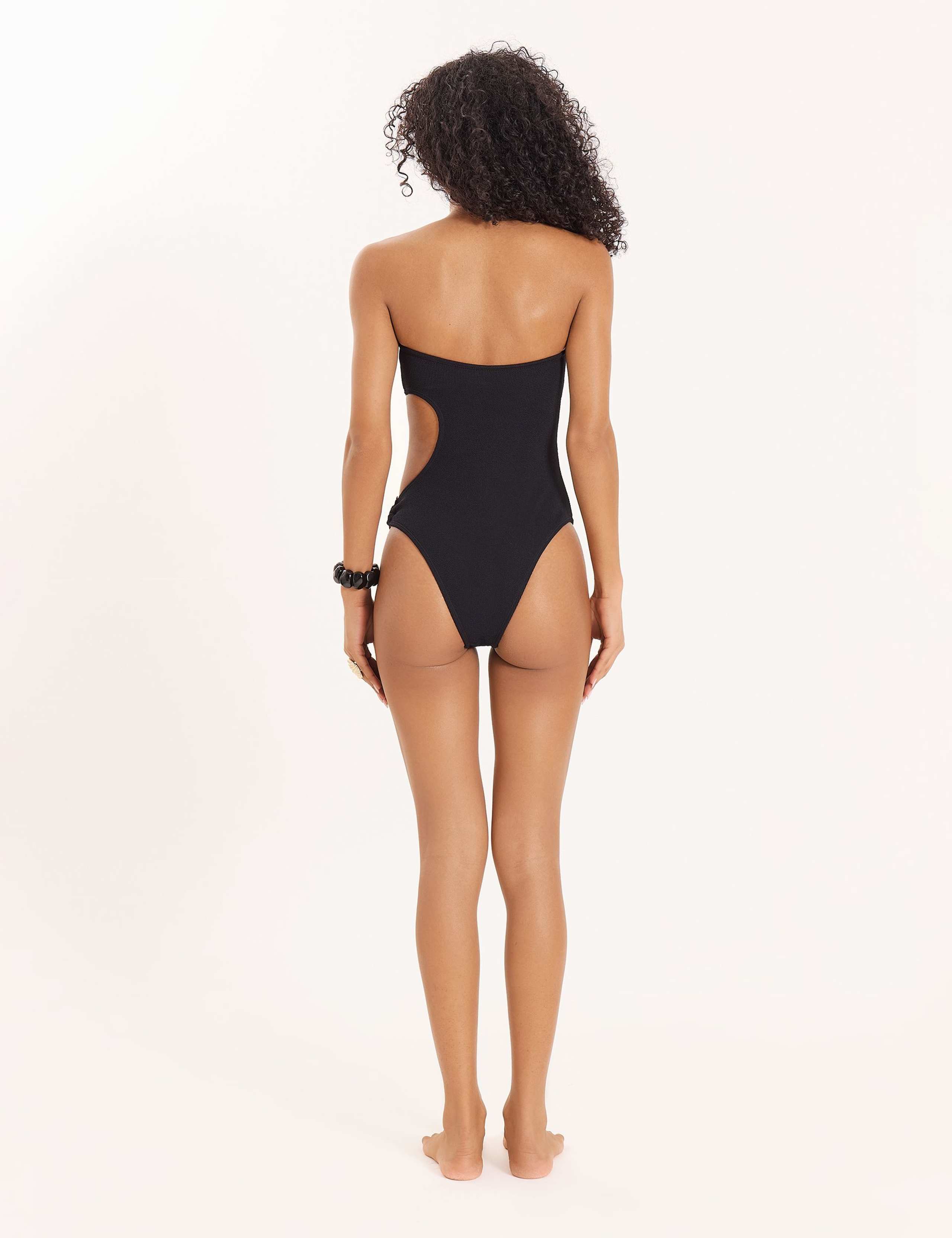 Shara Textured Cut Out Bandeau Swimsuit 4 of 5